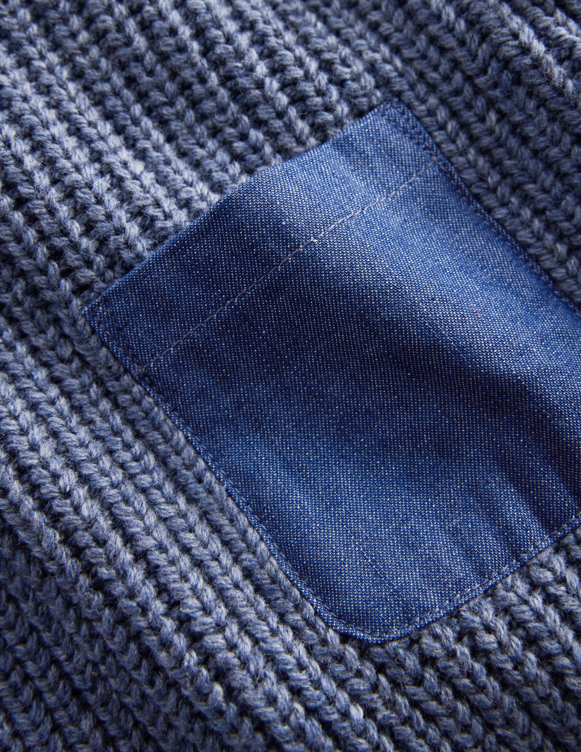 Colour Block Jumper-Navy Melange - Image 7