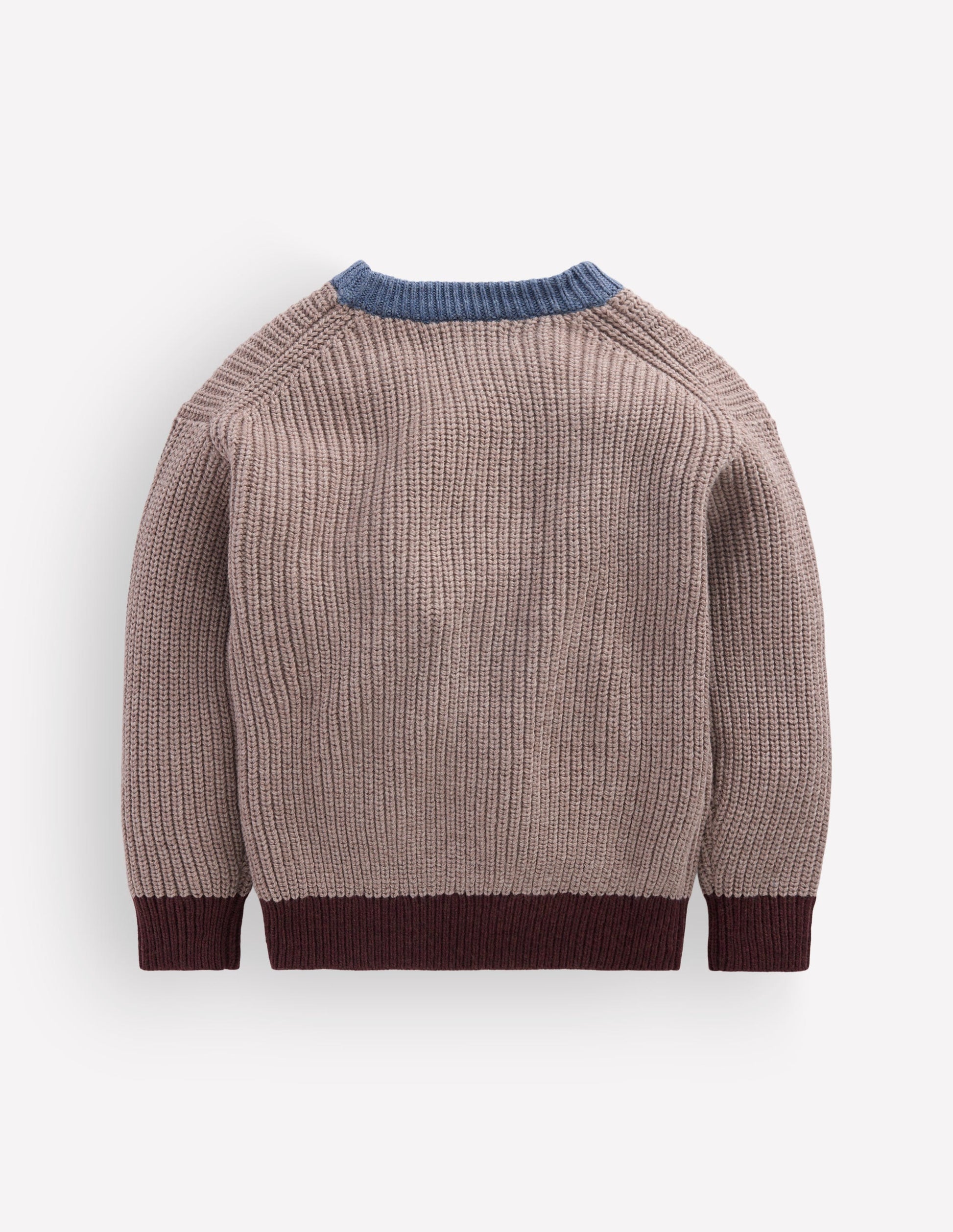 Colour Block Jumper-Stone Melange-2