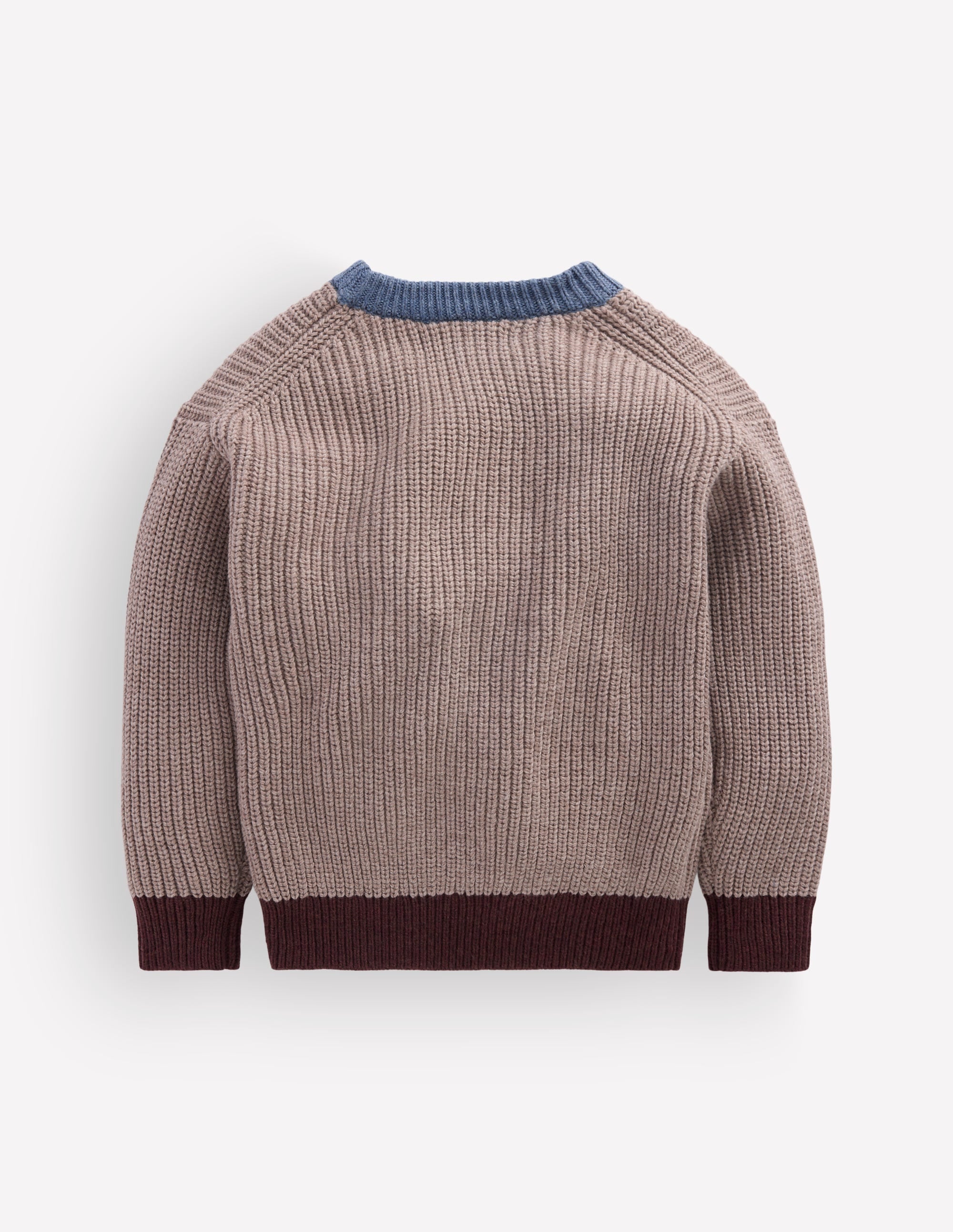 Colour Block Jumper-Stone Melange - Image 2