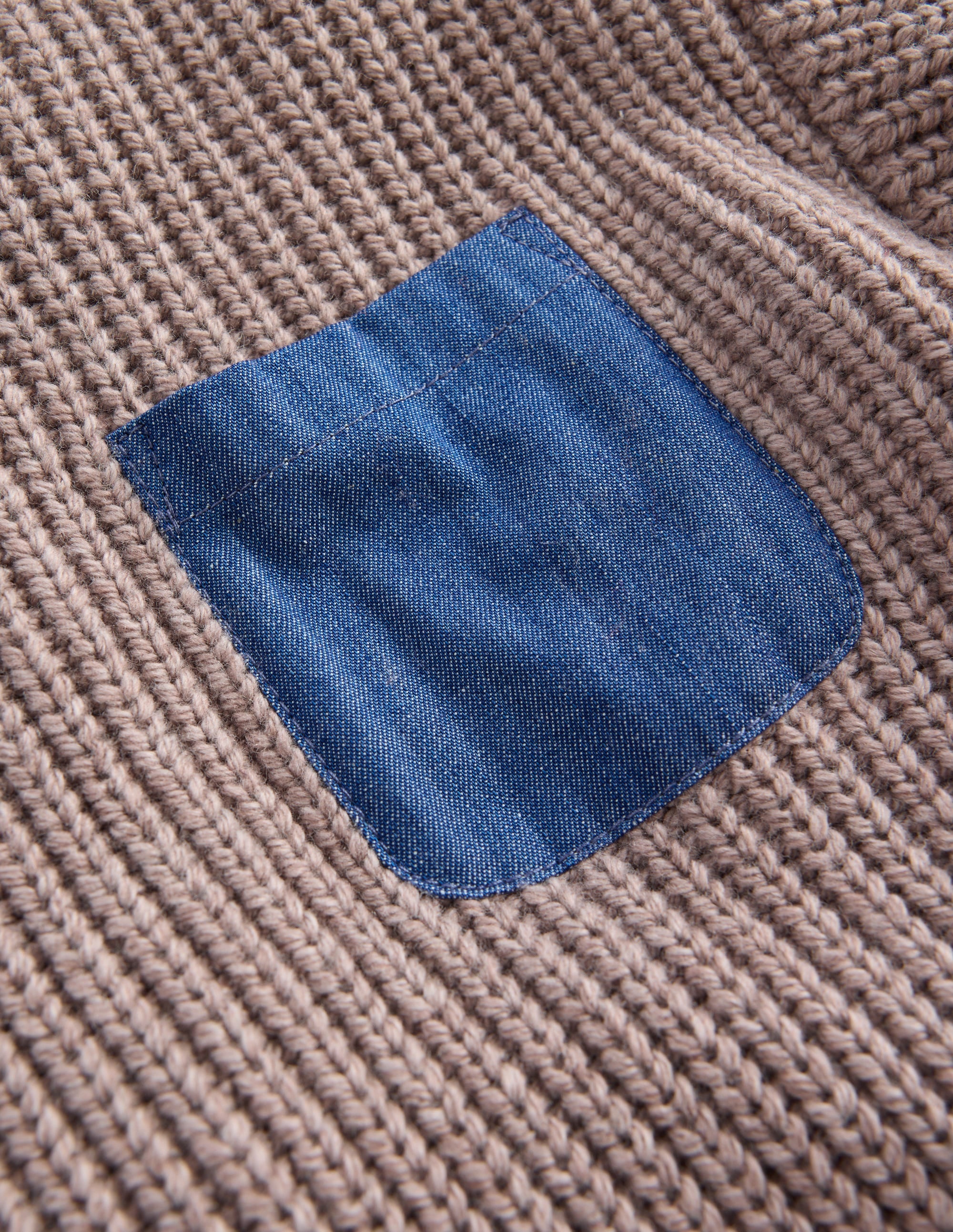 Colour Block Jumper-Stone Melange - Image 3