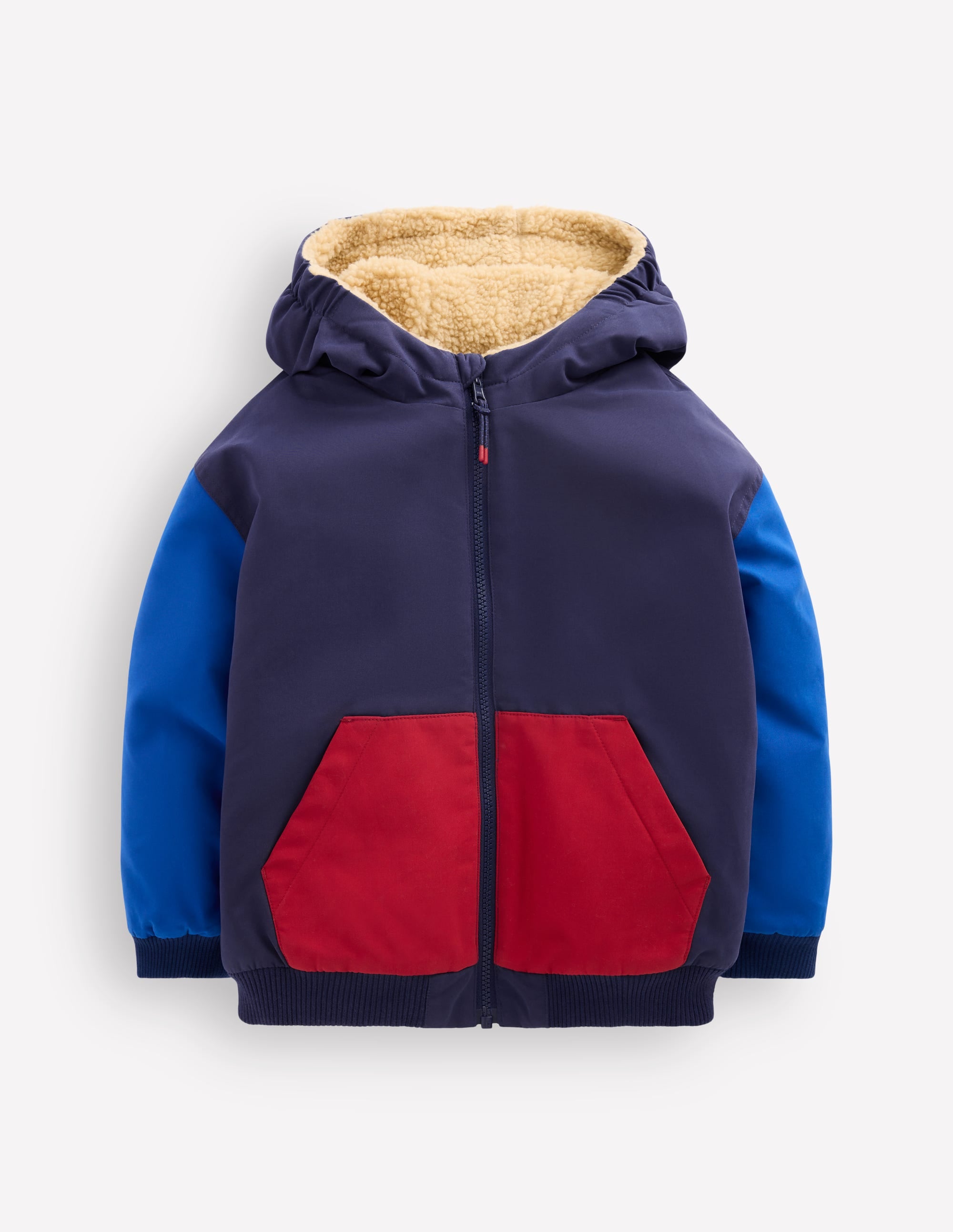 Reversible Borg Bomber-BLUE and RED colourblock - Image 1
