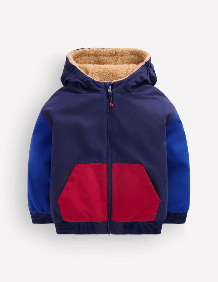 Reversible Borg Bomber-BLUE and RED colourblock
