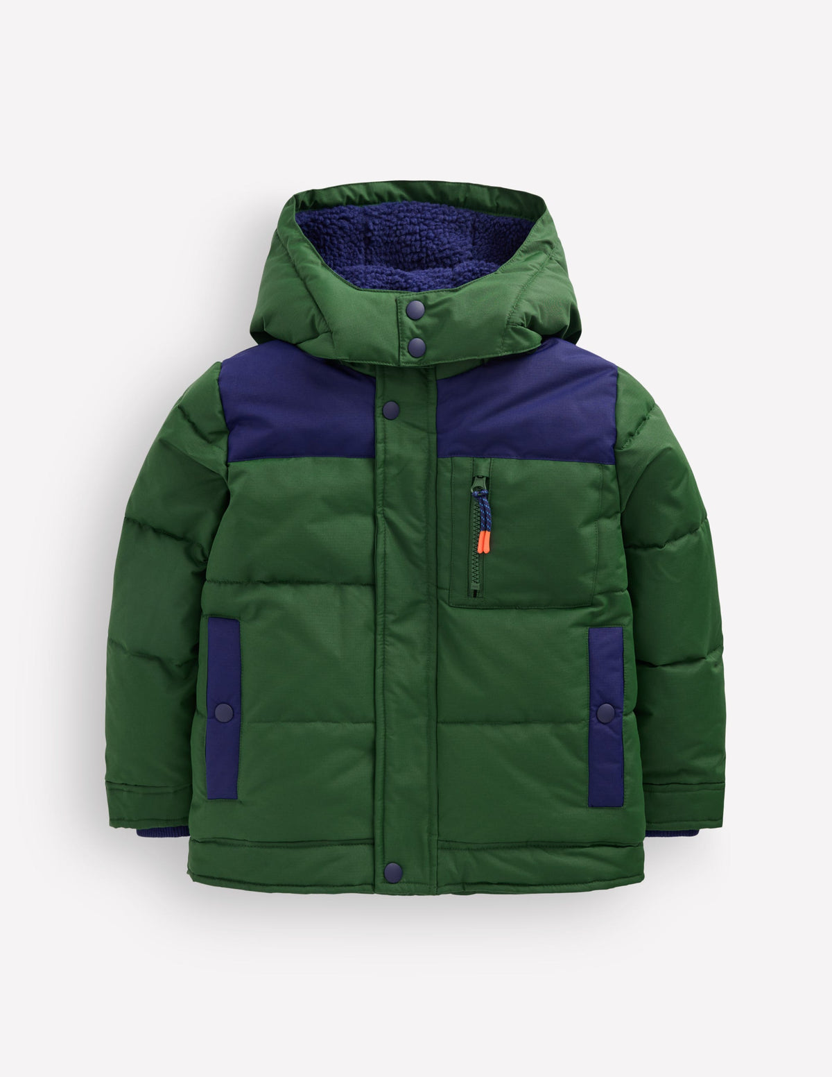 Borg Lined Puffer Coat-Brunswick Green-1