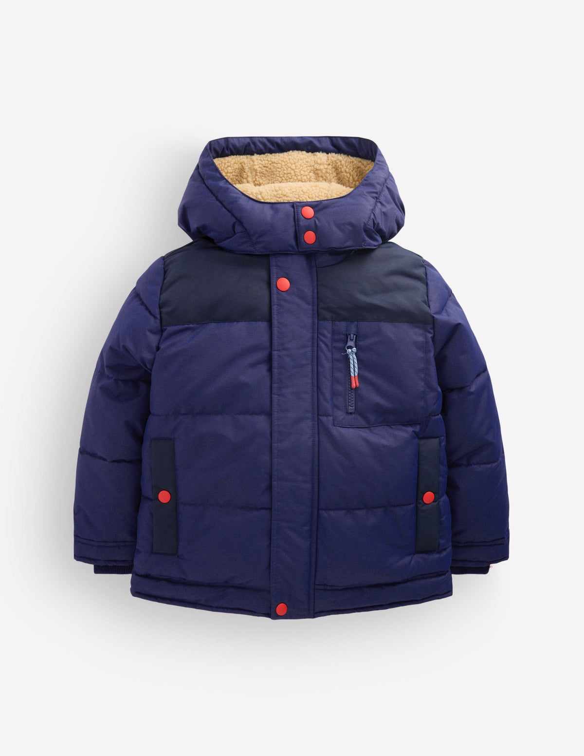 Borg Lined Puffer Coat-College Navy-6
