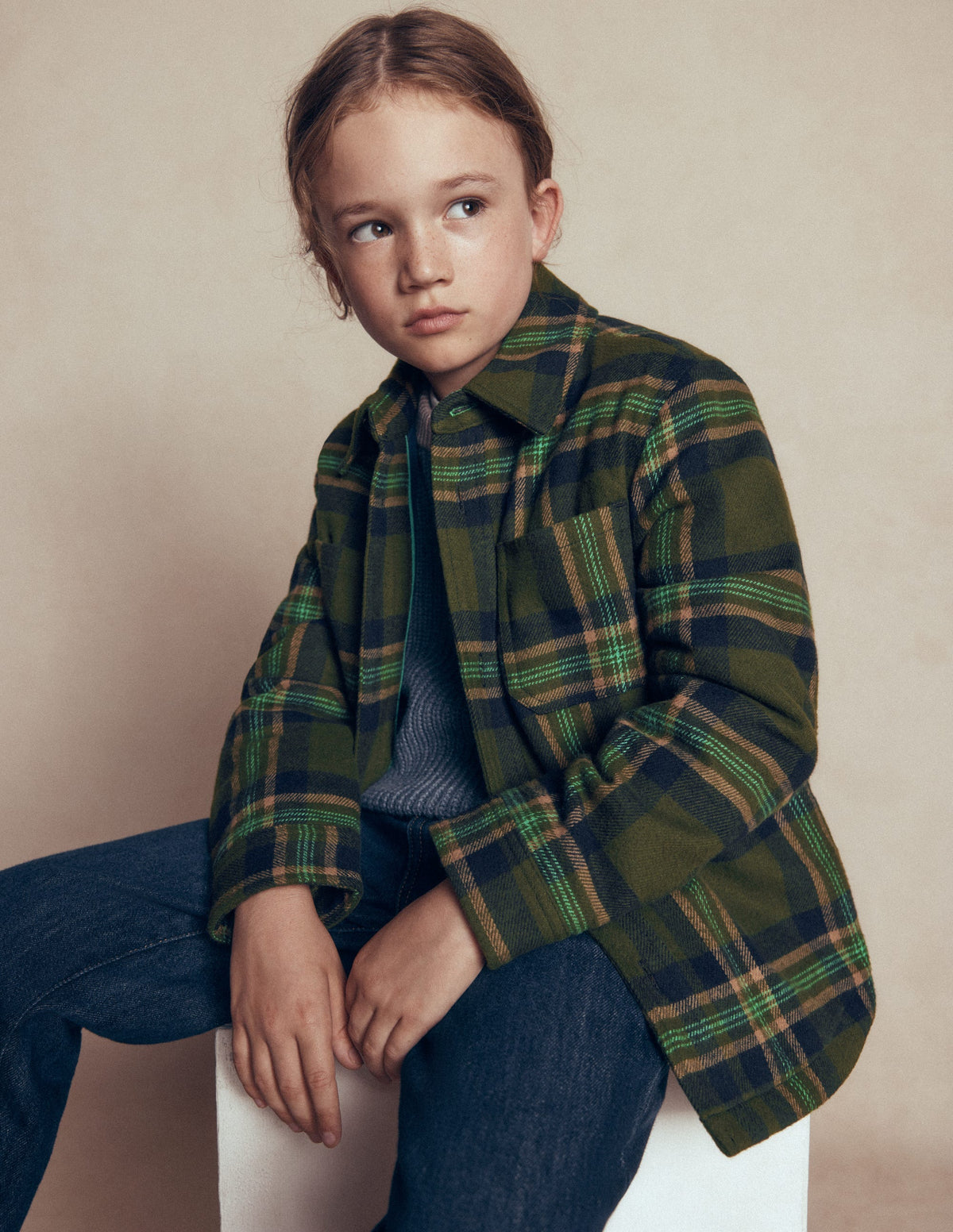 Shacket-Green Check-1