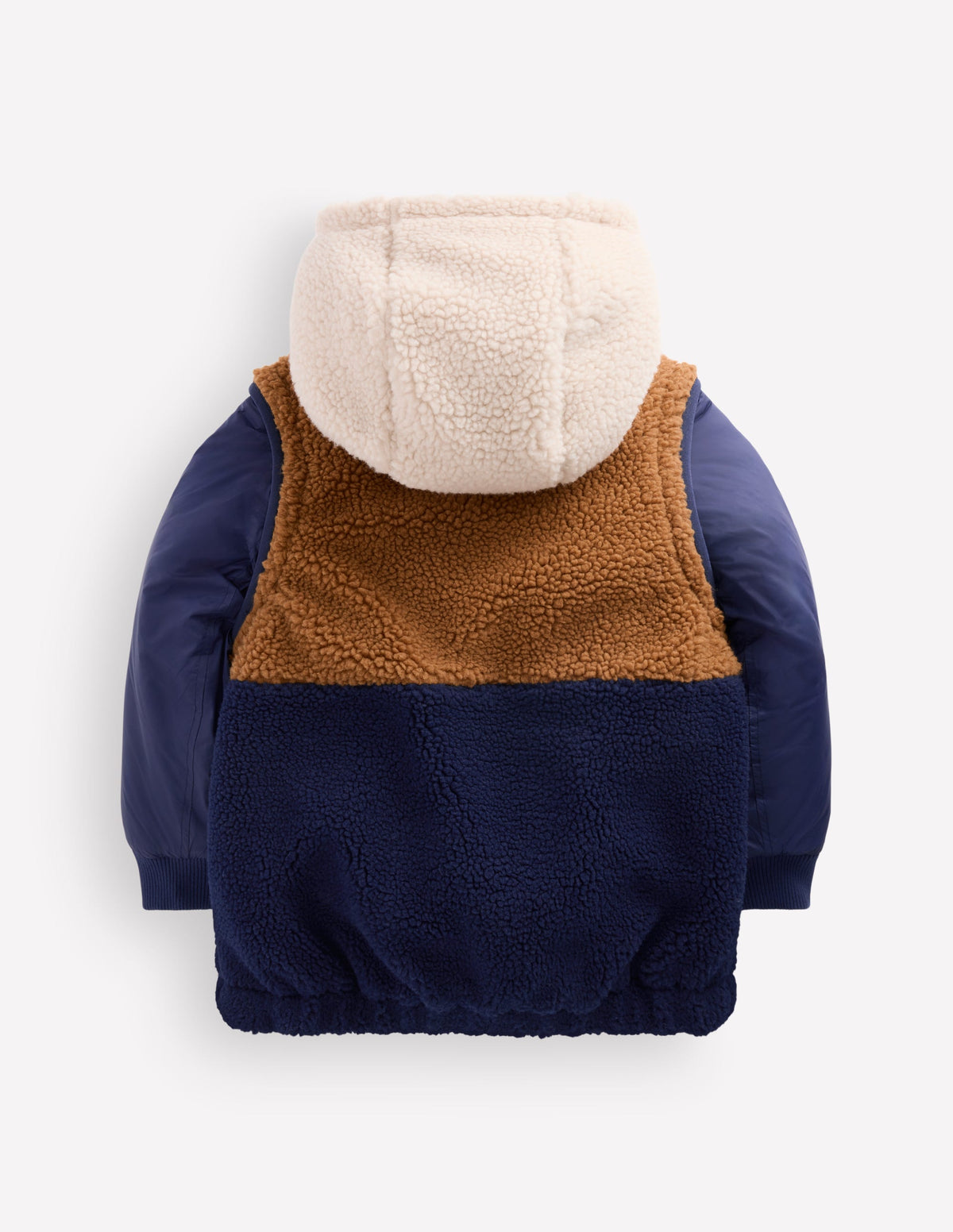 2-in-1 Borg Mix Panel Jacket-Navy-3