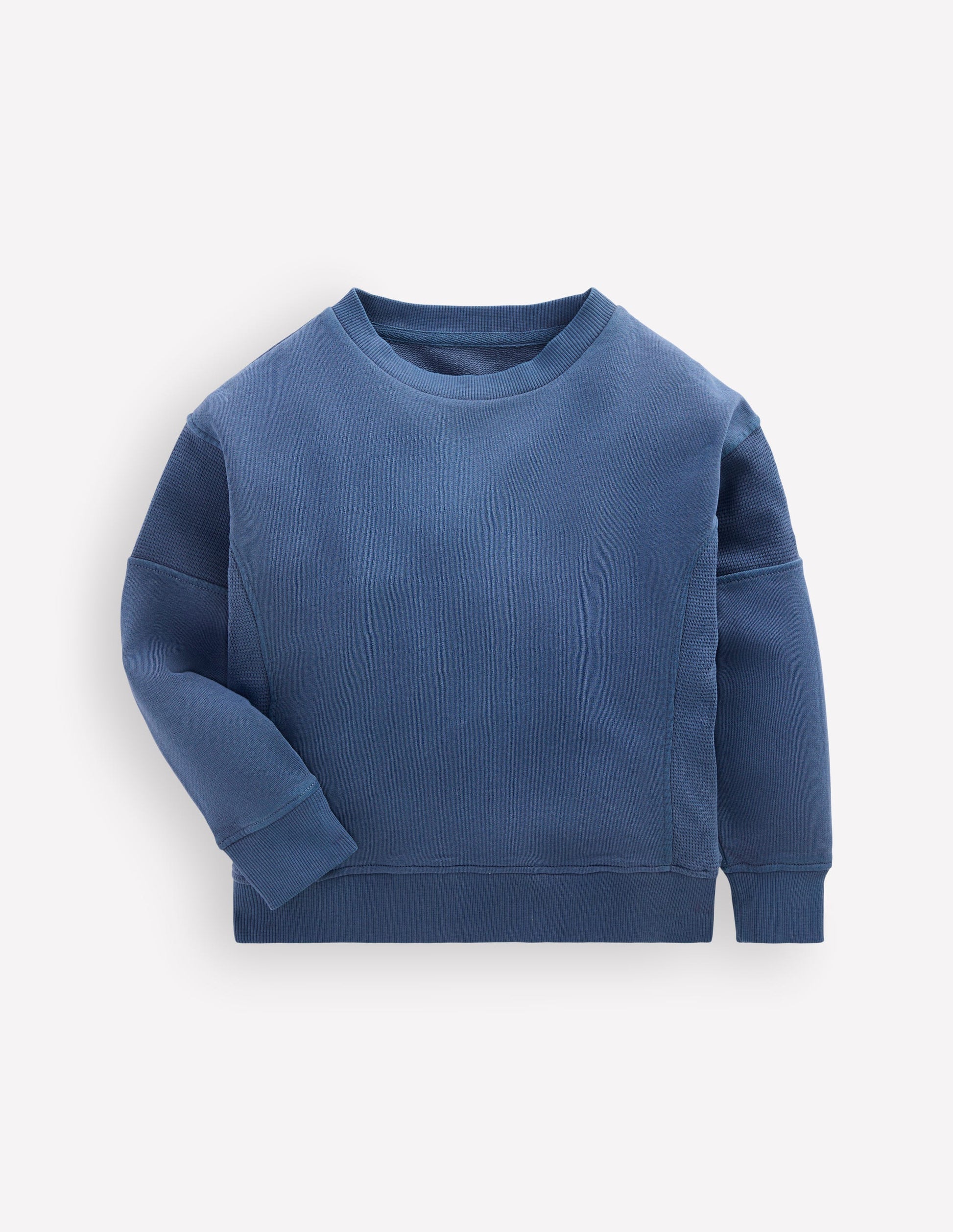 Garment Dye Waffle Mix Sweater-Denim Blue-1