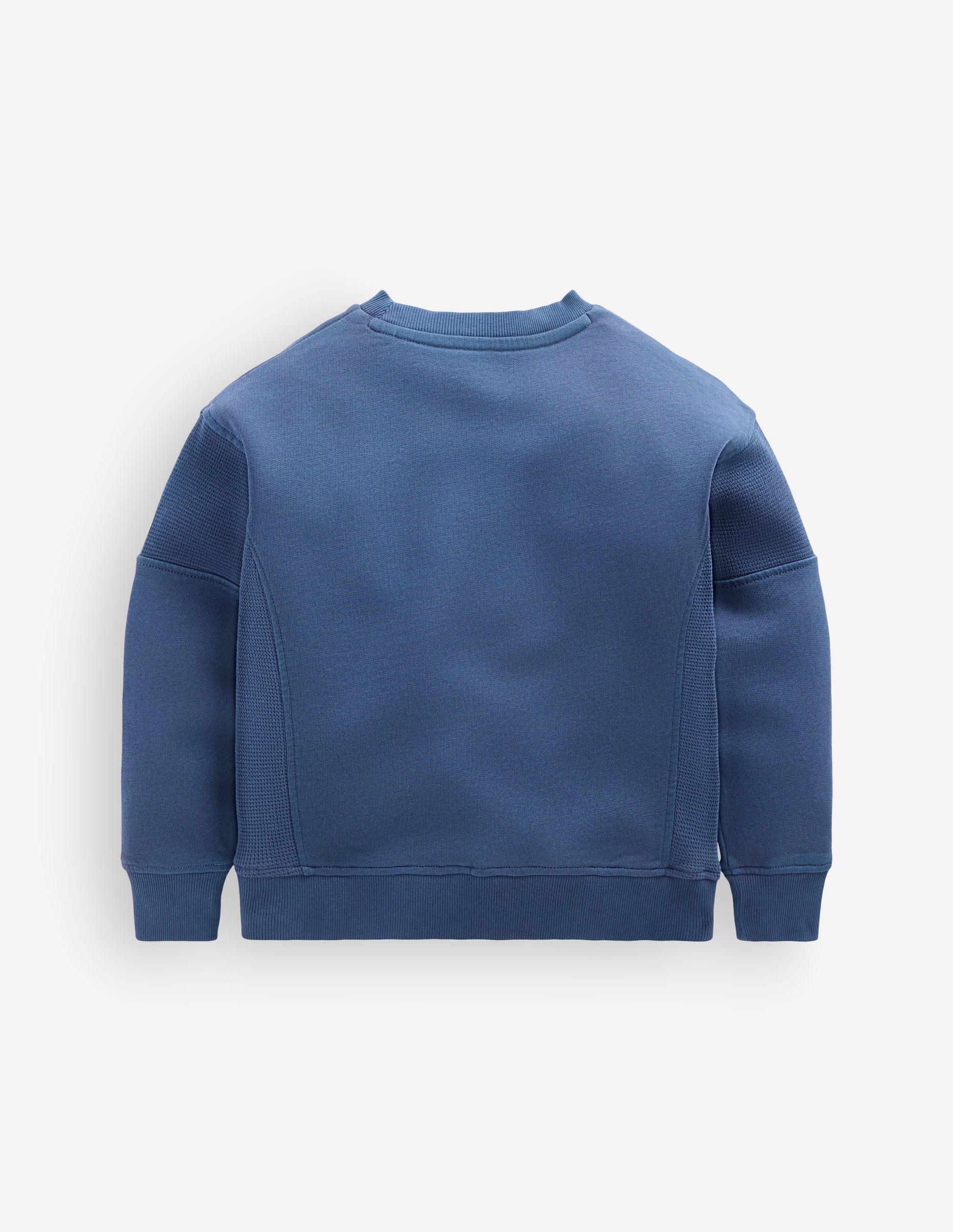 Garment Dye Waffle Mix Sweater-Denim Blue-2