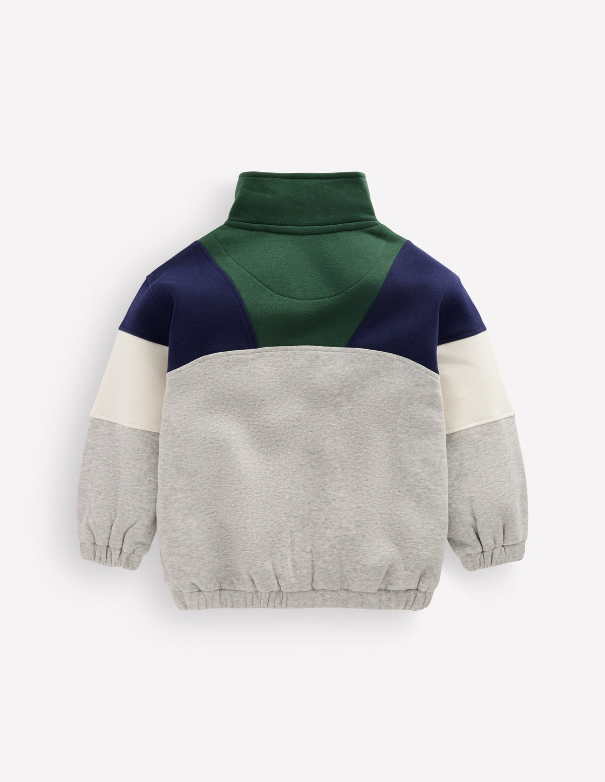 Half-zip Sweatshirt-Grey Marl Colourblock - Image 2