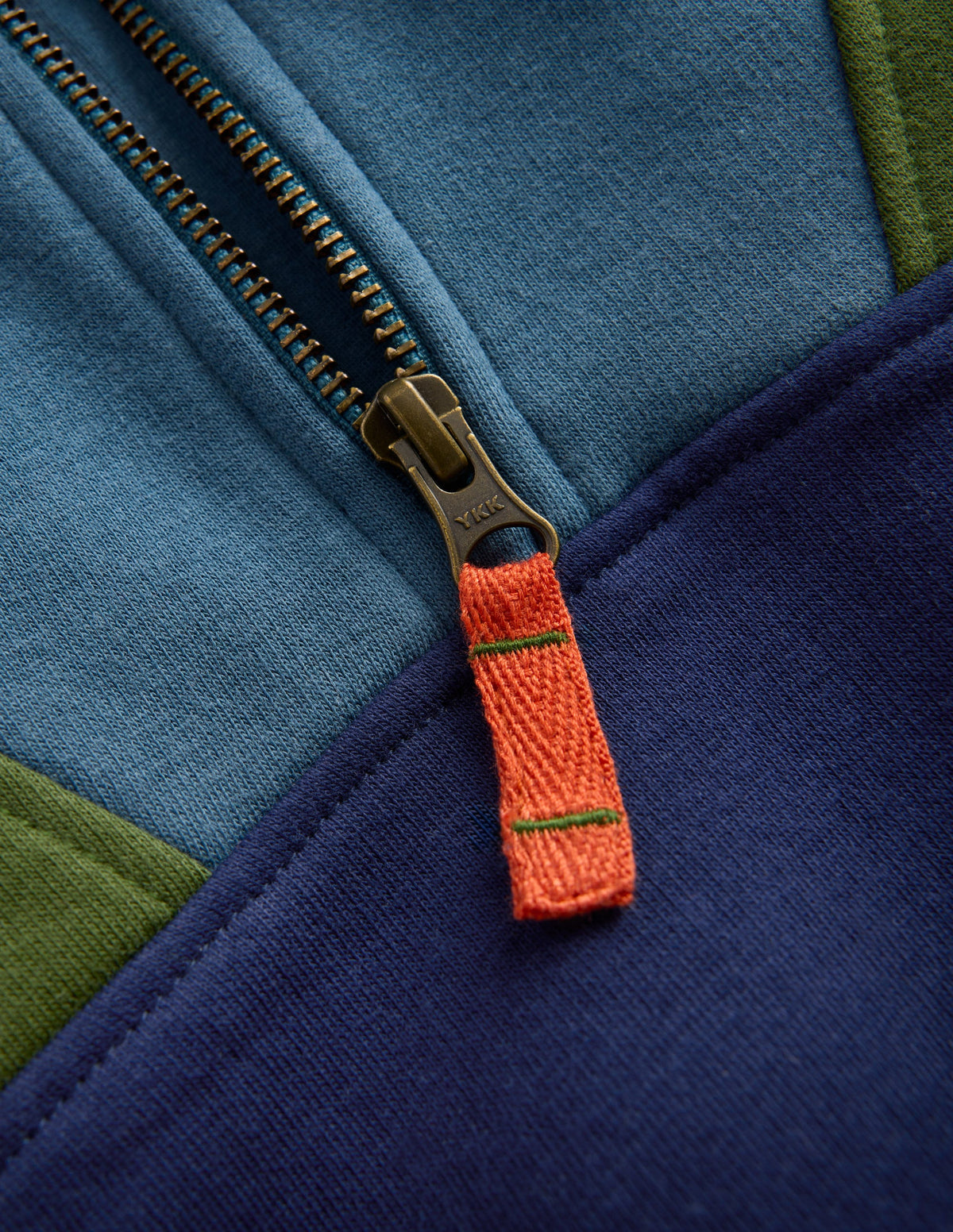 Half-zip Sweatshirt-Brunswick Green Colourblock-3