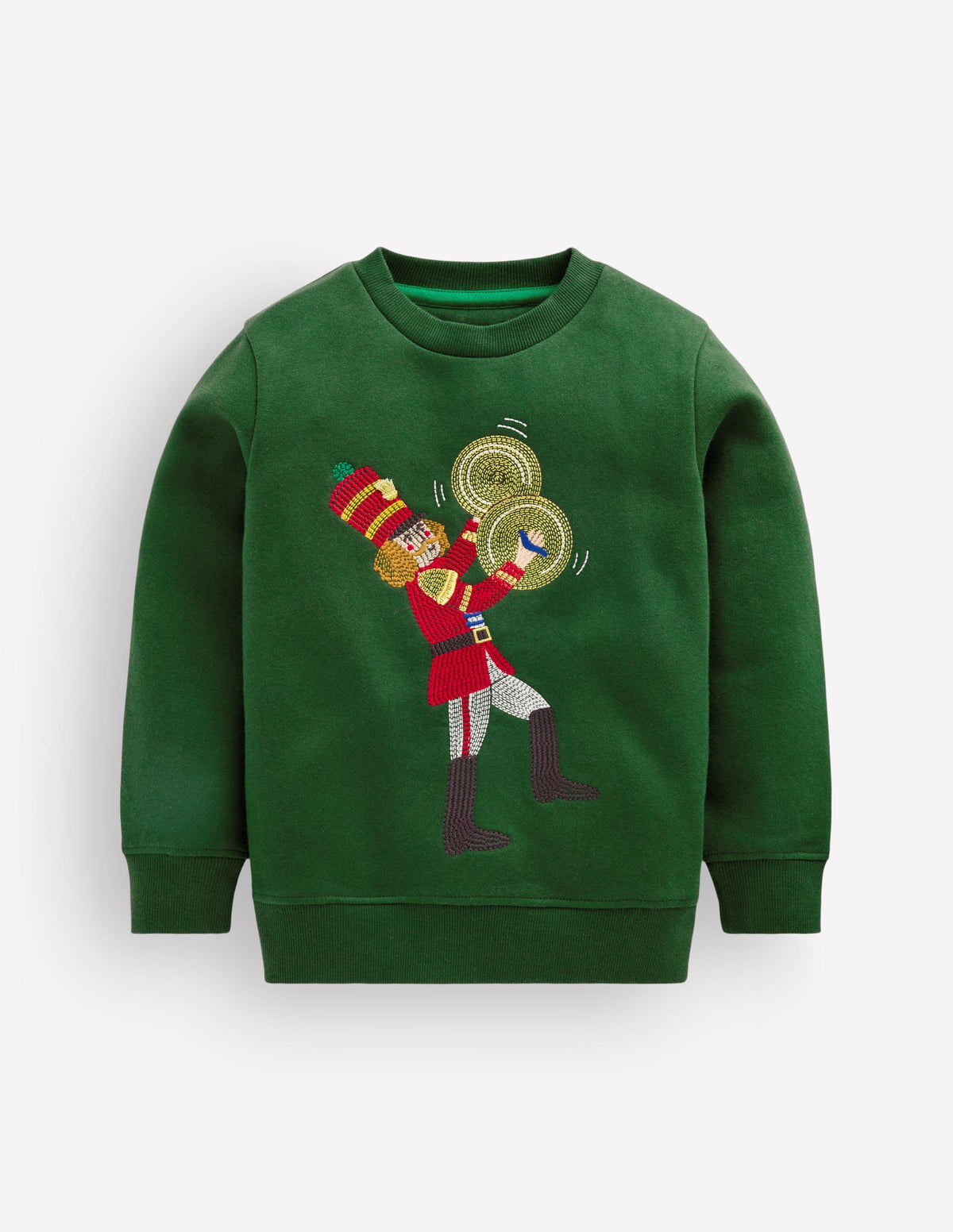 Applique sweatshirt-Green Nutcracker Marching Band - Image 1