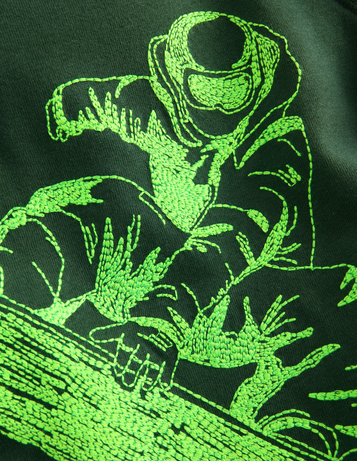 Neon Superstitch T-shirt-Hunter Green Snowboard - Image 3