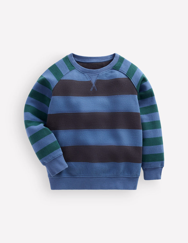 Colourblock Raglan-Blue Stripe