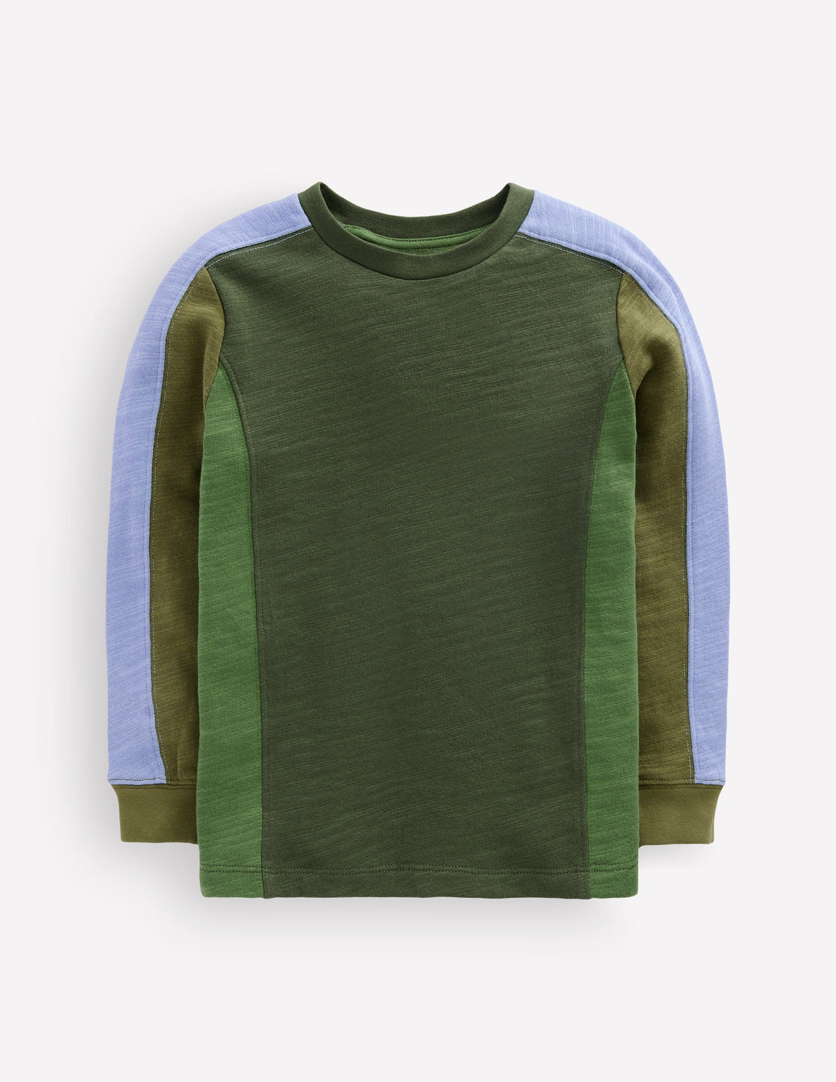 Colourblock Mid-weight T-Shirt-Brunswick Green Colourblock - Image 1