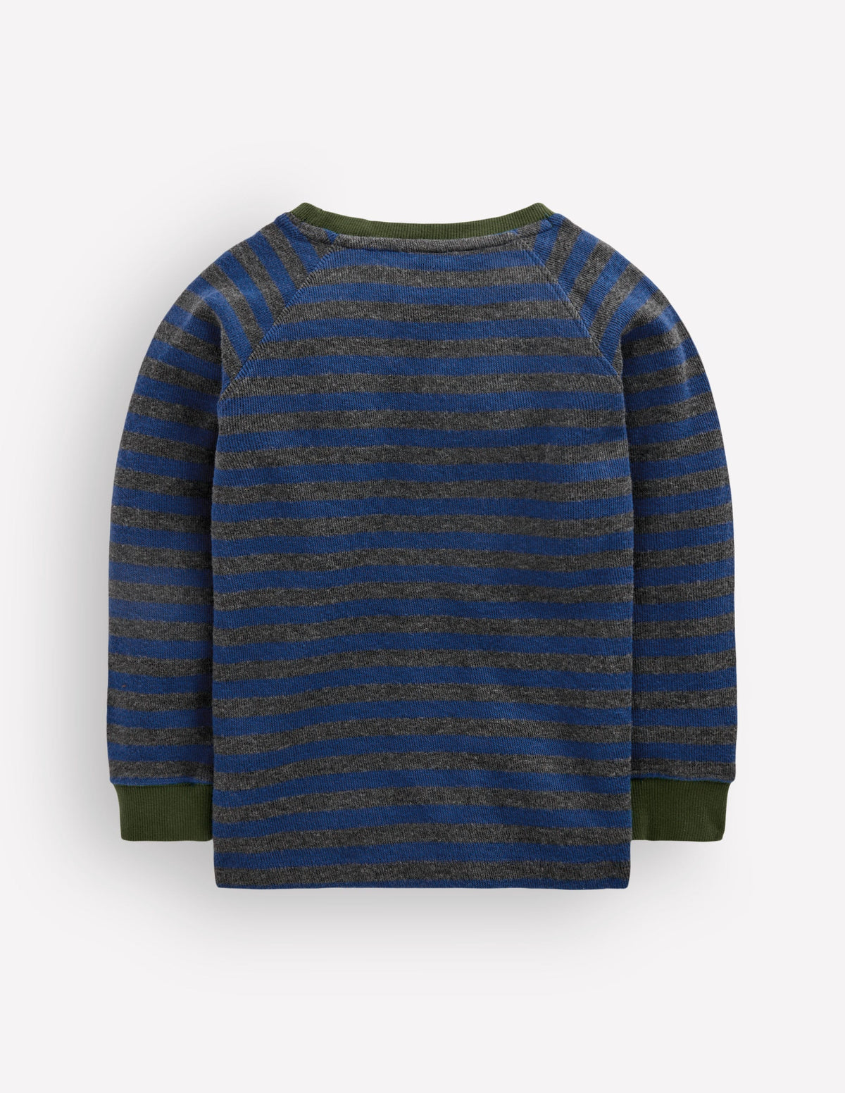 Cosy Textured Stripe T-shirt-Denim Blue / Charcoal Marl - Image 2