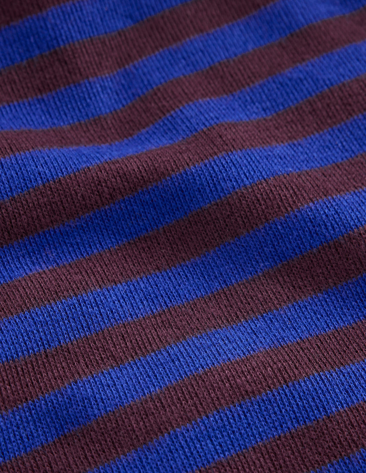 Cosy Textured Stripe T-shirt-Bright Blue / Chocolate Brown - Image 3