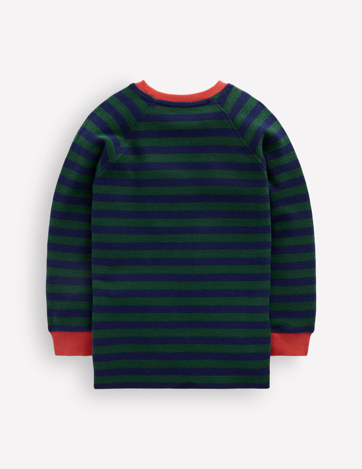 Cosy Textured Stripe T-shirt-Forest Green / College Navy-2