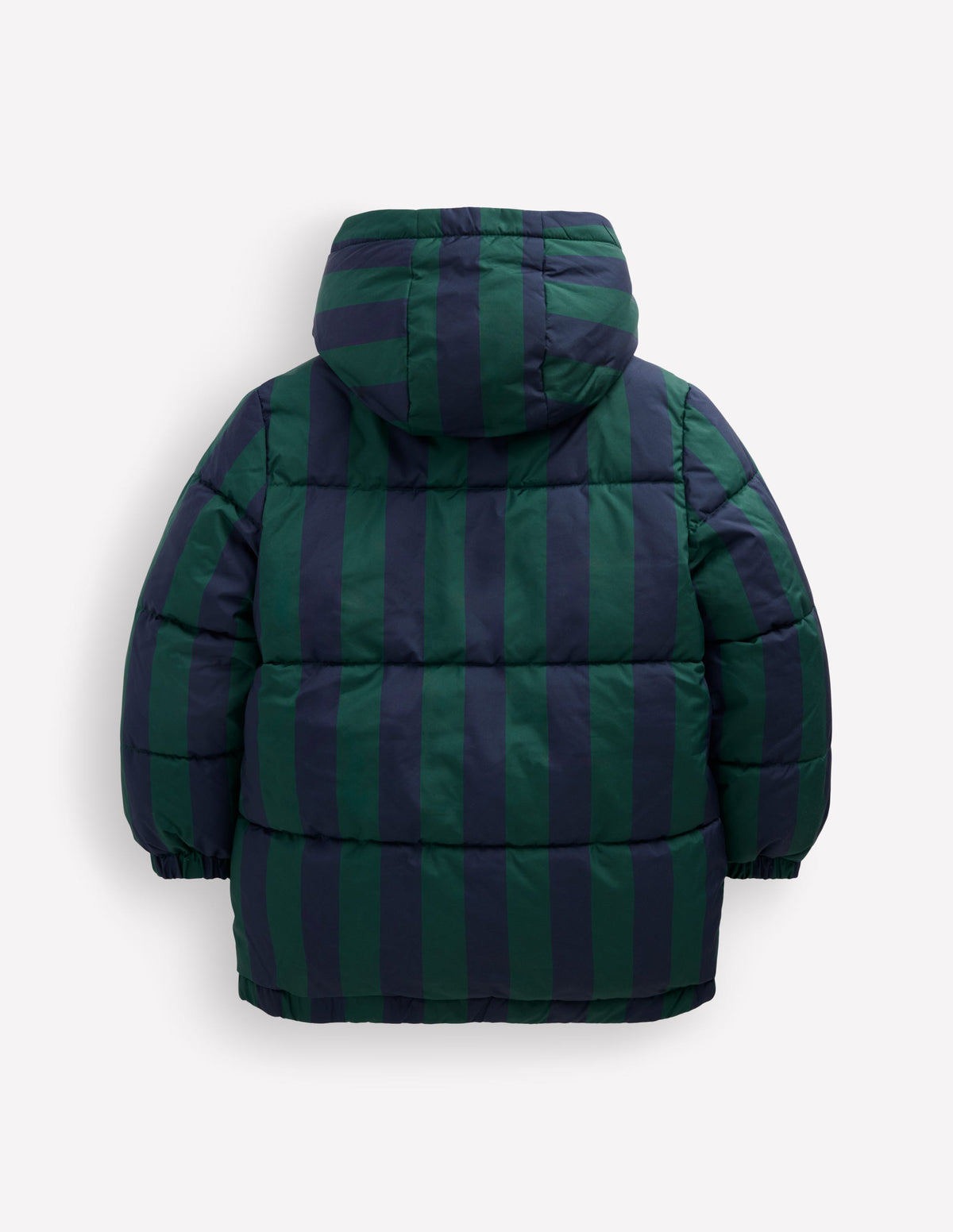 Mid-Length Baffled Coat-NAVY AND GREEN STRIPE-3