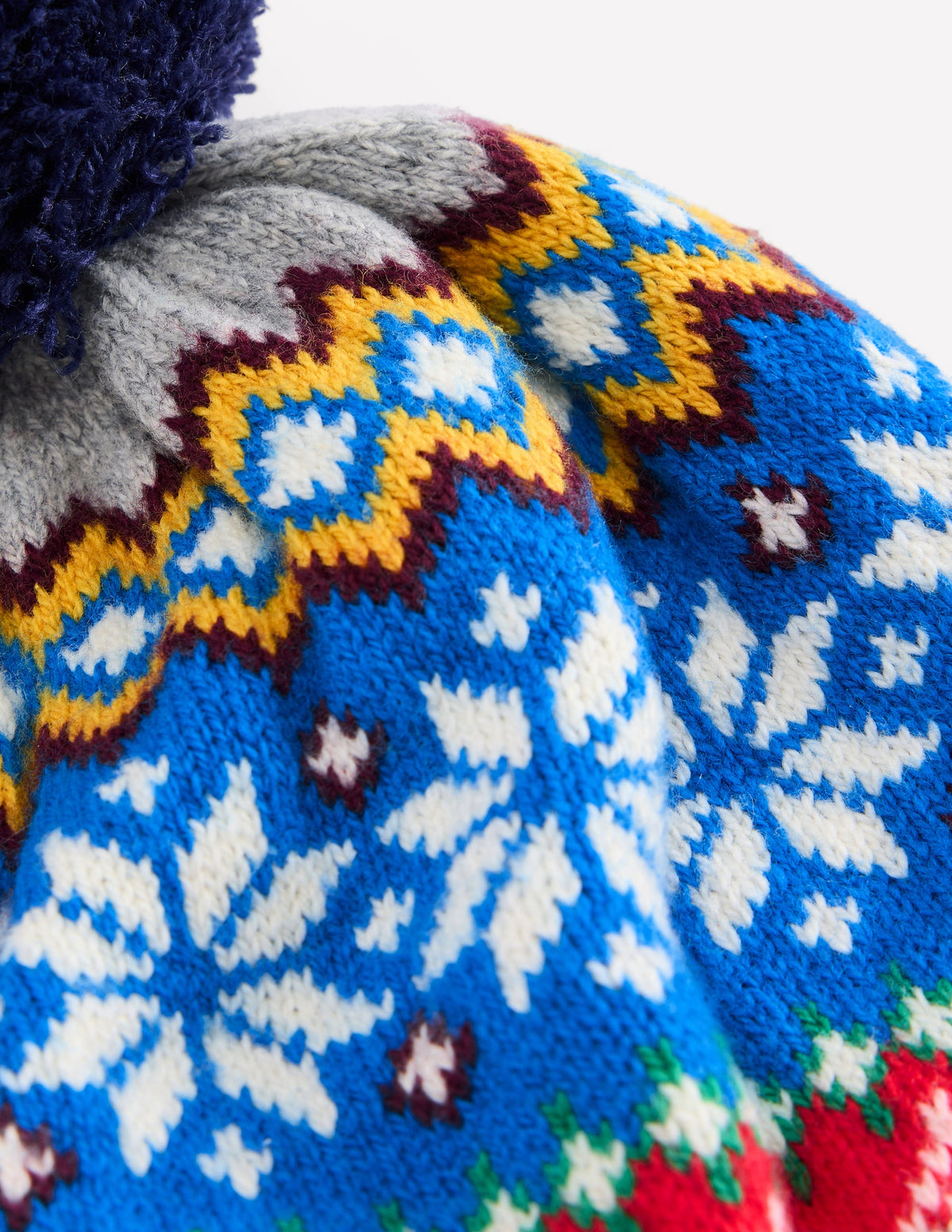 Fair Isle Beanie-Grey Marl Snowflake-2