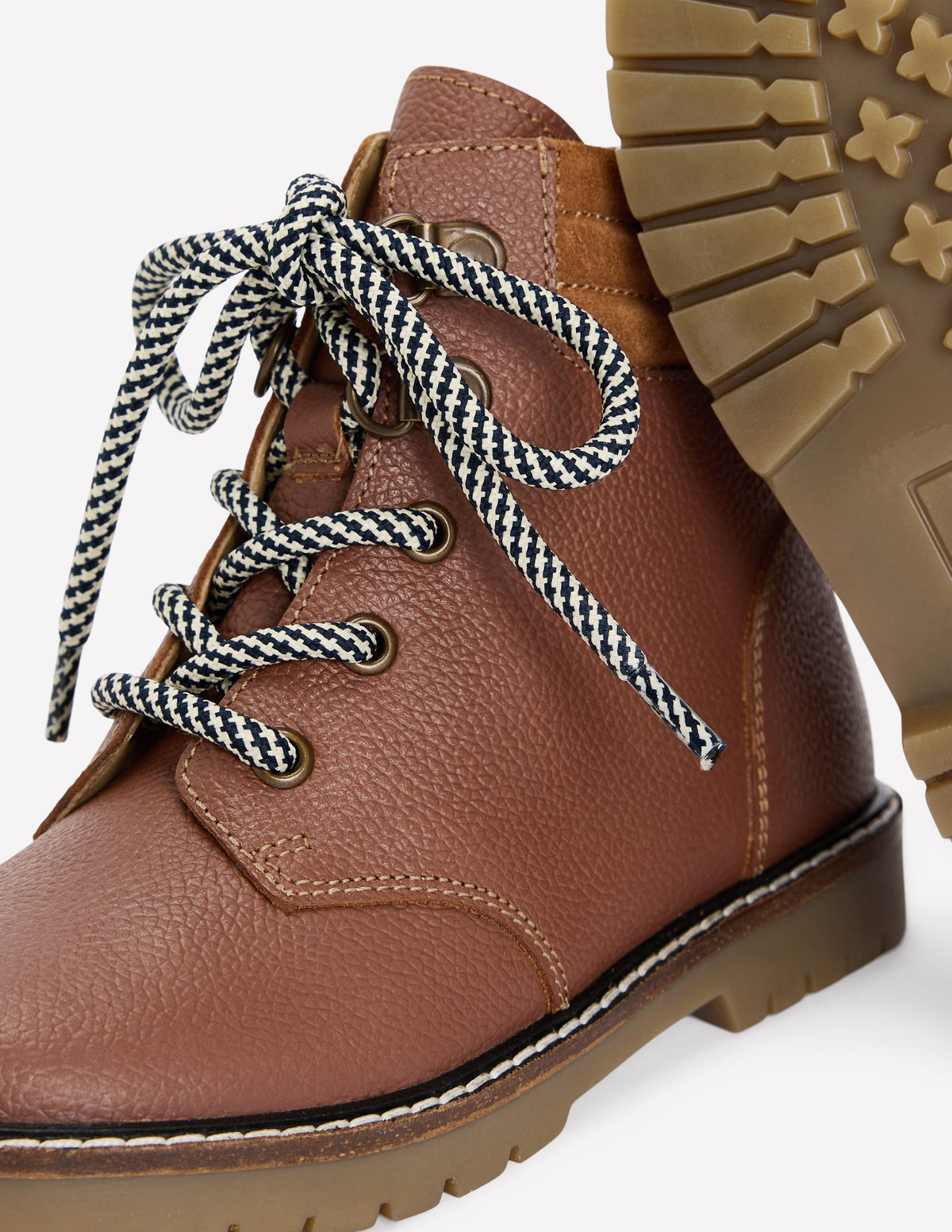 Lace Up Hiker Boots-Tan - Image 3