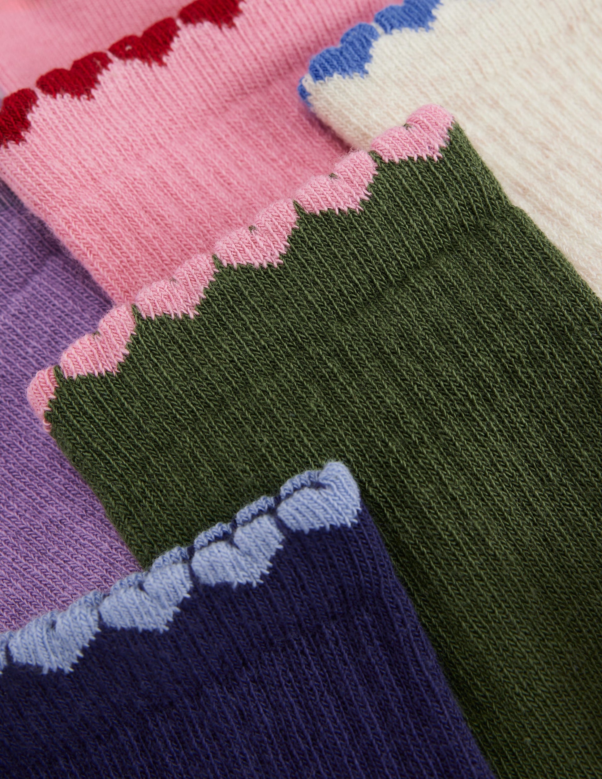 Girls Fun Trim Socks 5 Pack-Fun Shaped Trims-2