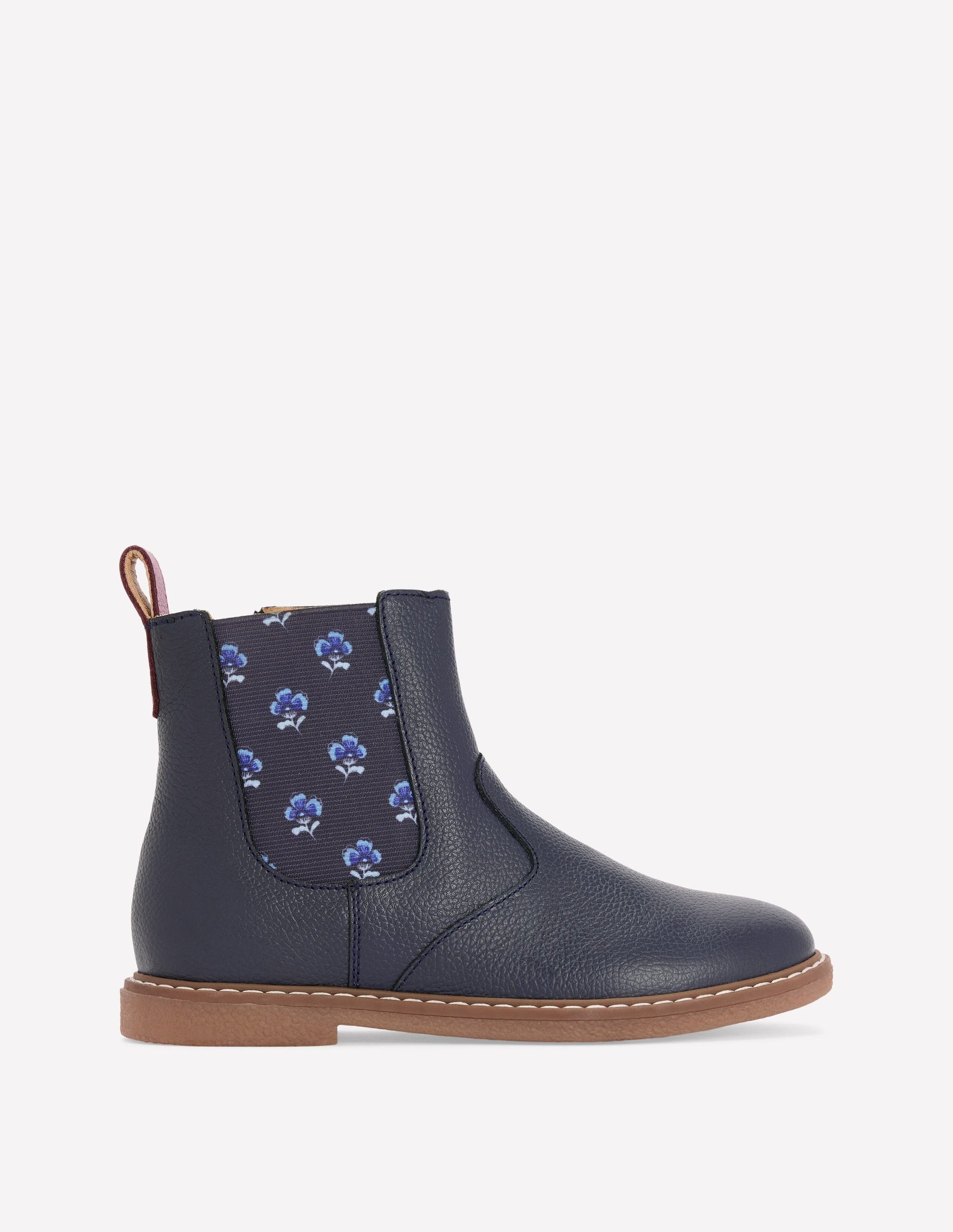 Chelsea Boots (Girls)-Navy Floral-1