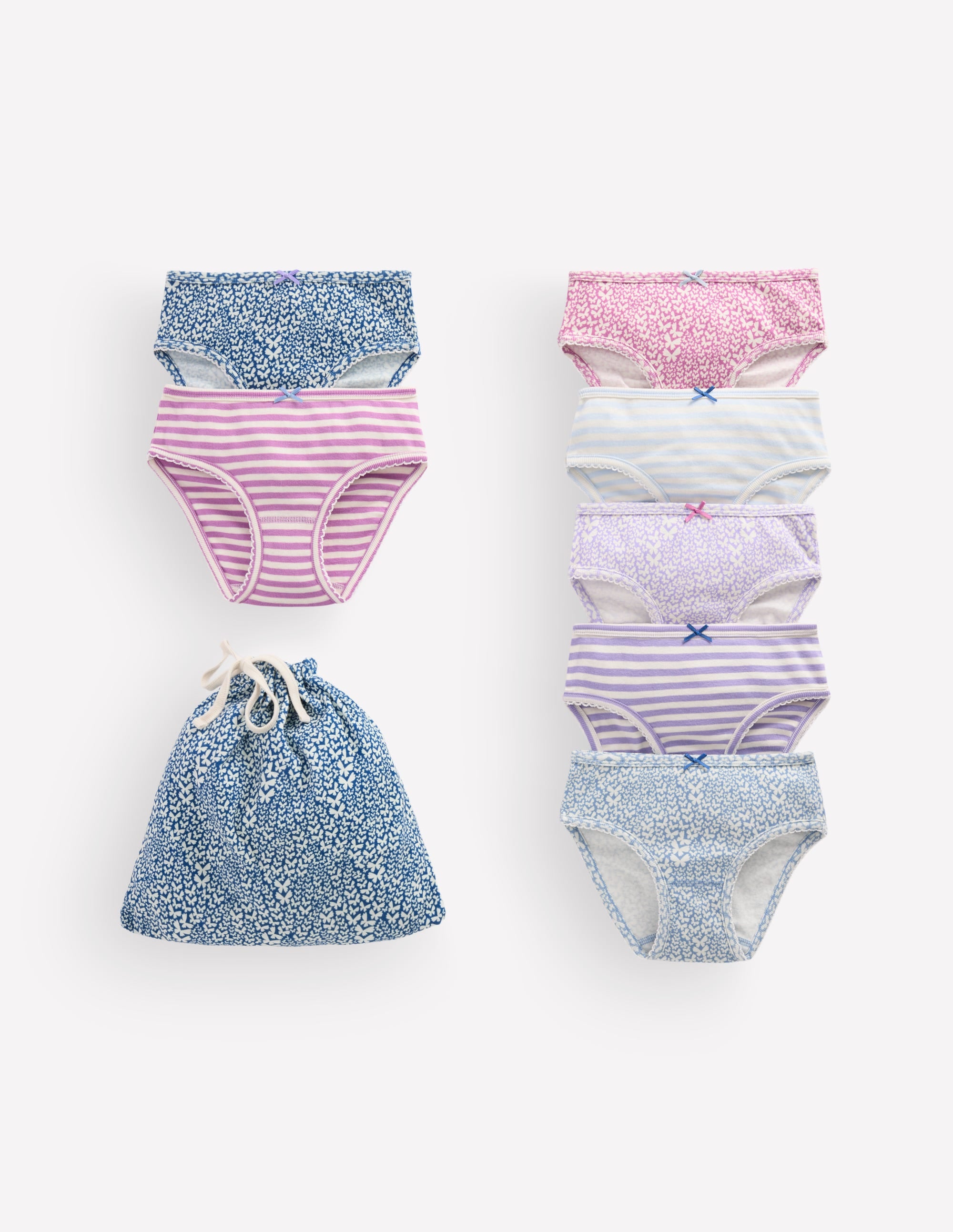 7 Pack Pants-Purple Butterflies - Image 1