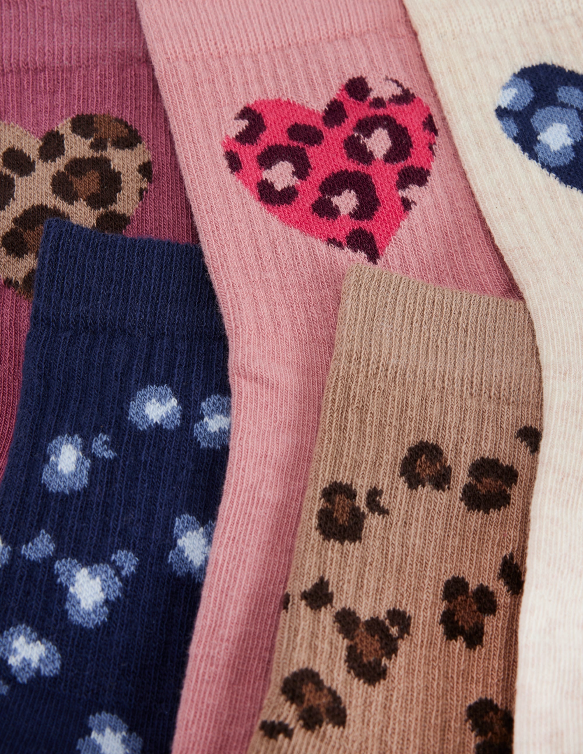 Girls 5-Pack Socks-Leopard - Image 2