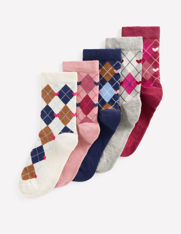 5-Pack Socks-Multi Argyle