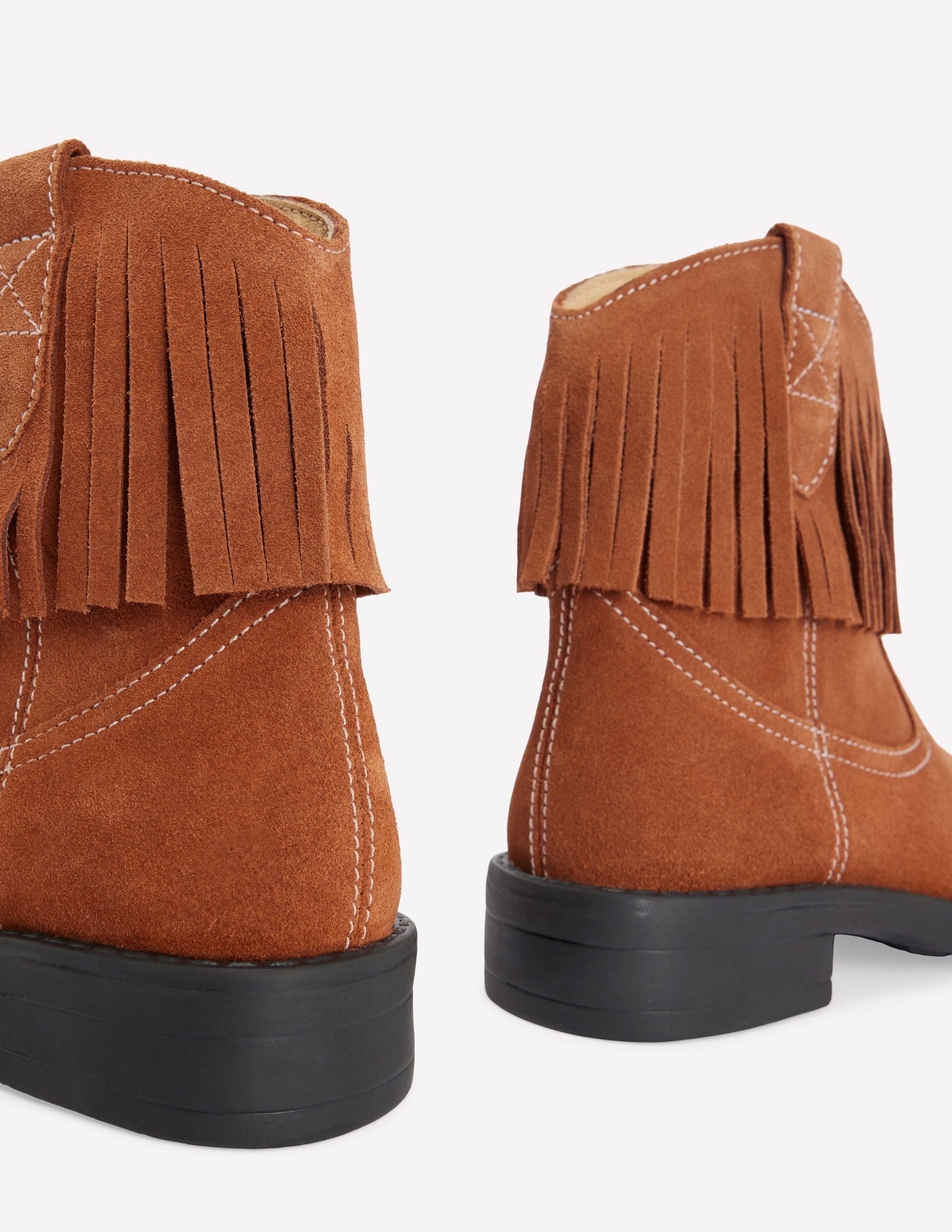 Western Boots-Tan Fringe-3