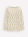 Long Sleeve Pointelle Top-Yellow Ditsy Floral