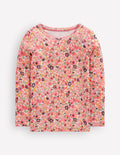 Long Sleeve Pointelle Top-Pink Floral