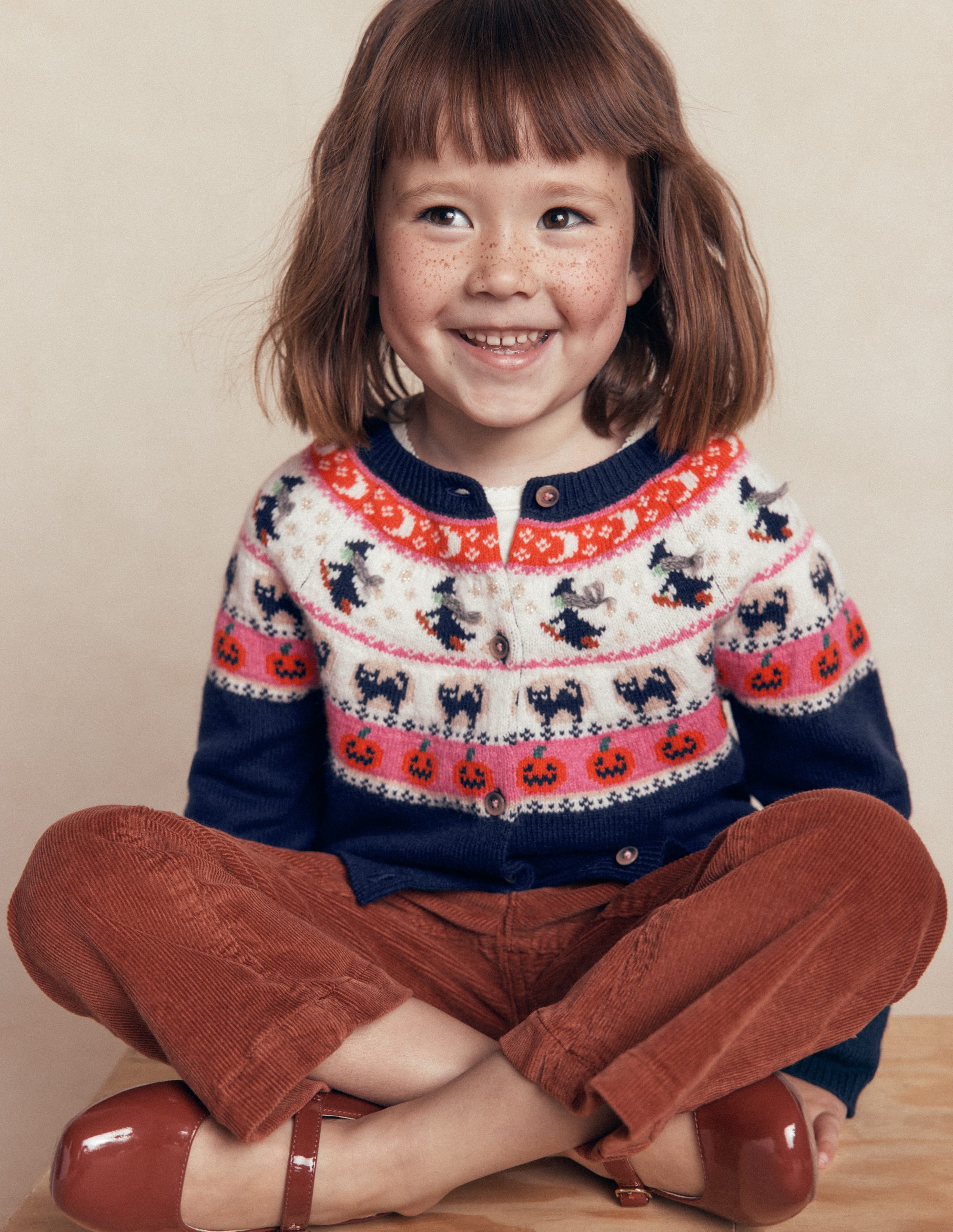 Edie Fair Isle Cardigan-College Navy Halloween - Image 3