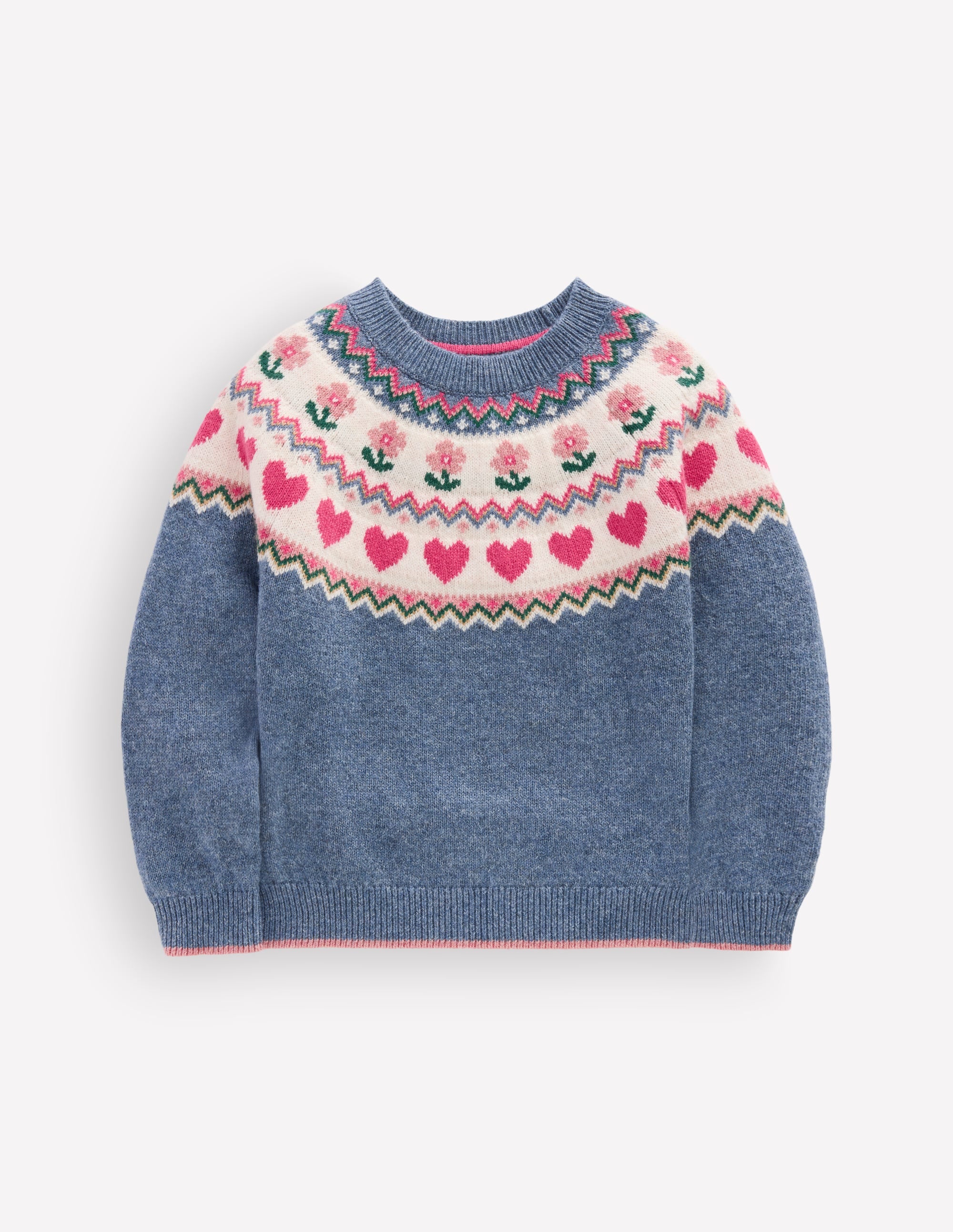 Eleanor Fair Isle Jumper-Bluejay Marl - Image 2