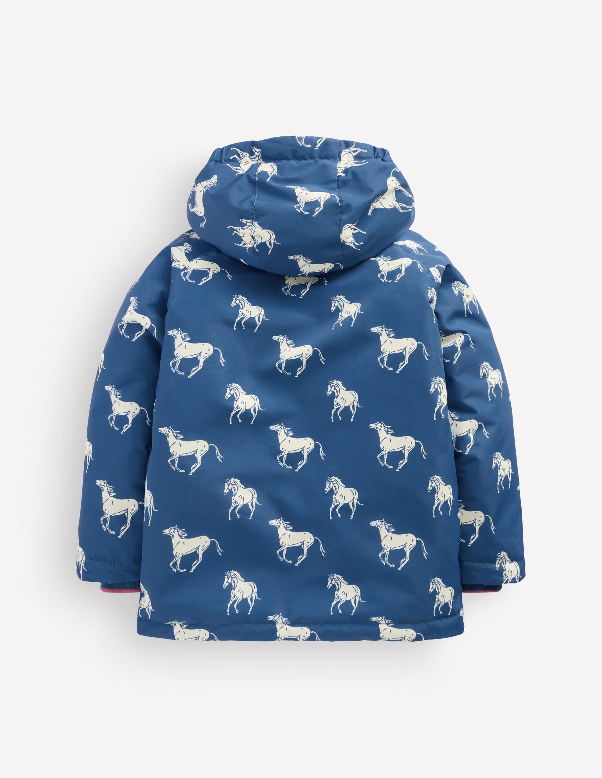 Sherpa Lined Anorak-Tourmaline Blue Small Horses-2