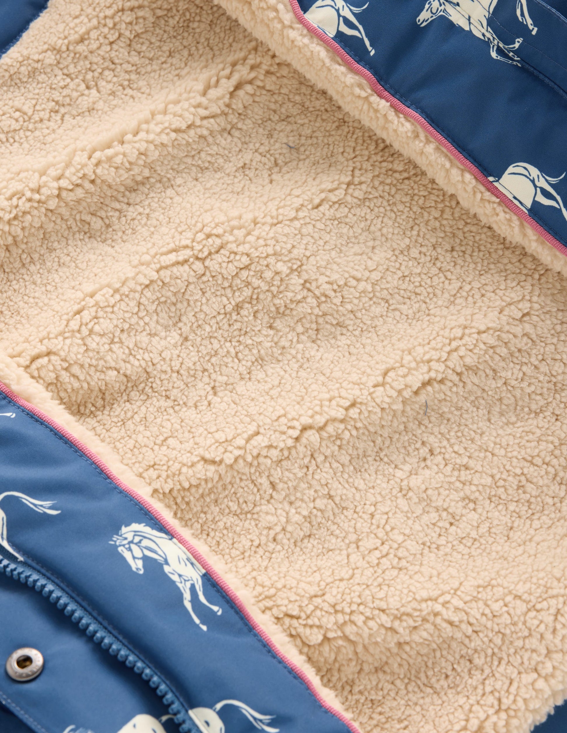 Sherpa Lined Anorak-Tourmaline Blue Small Horses-5