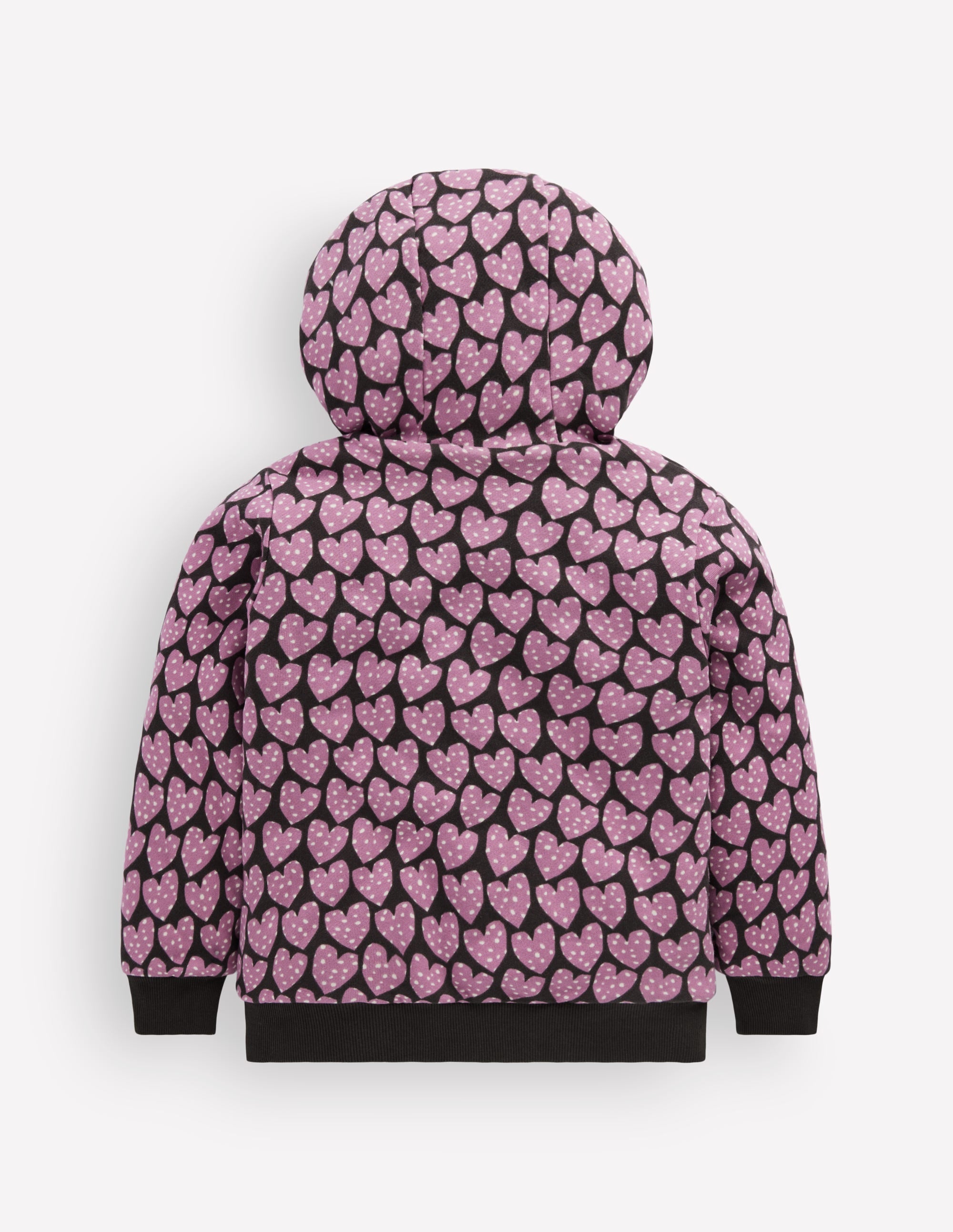 Reversible Borg Hoodie-Purple Hearts - Image 1