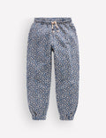 Fun Printed Joggers-Calico White/ Blue Leopard