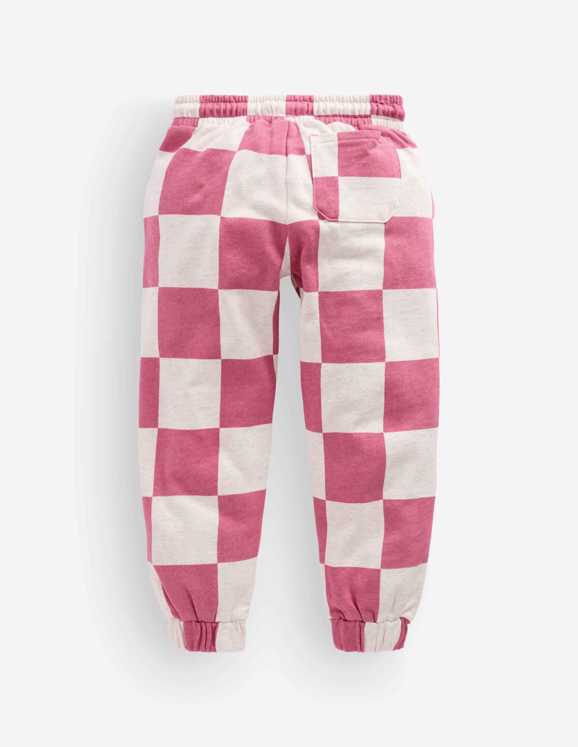 Fun Printed Joggers-Pink Checkerboard-2