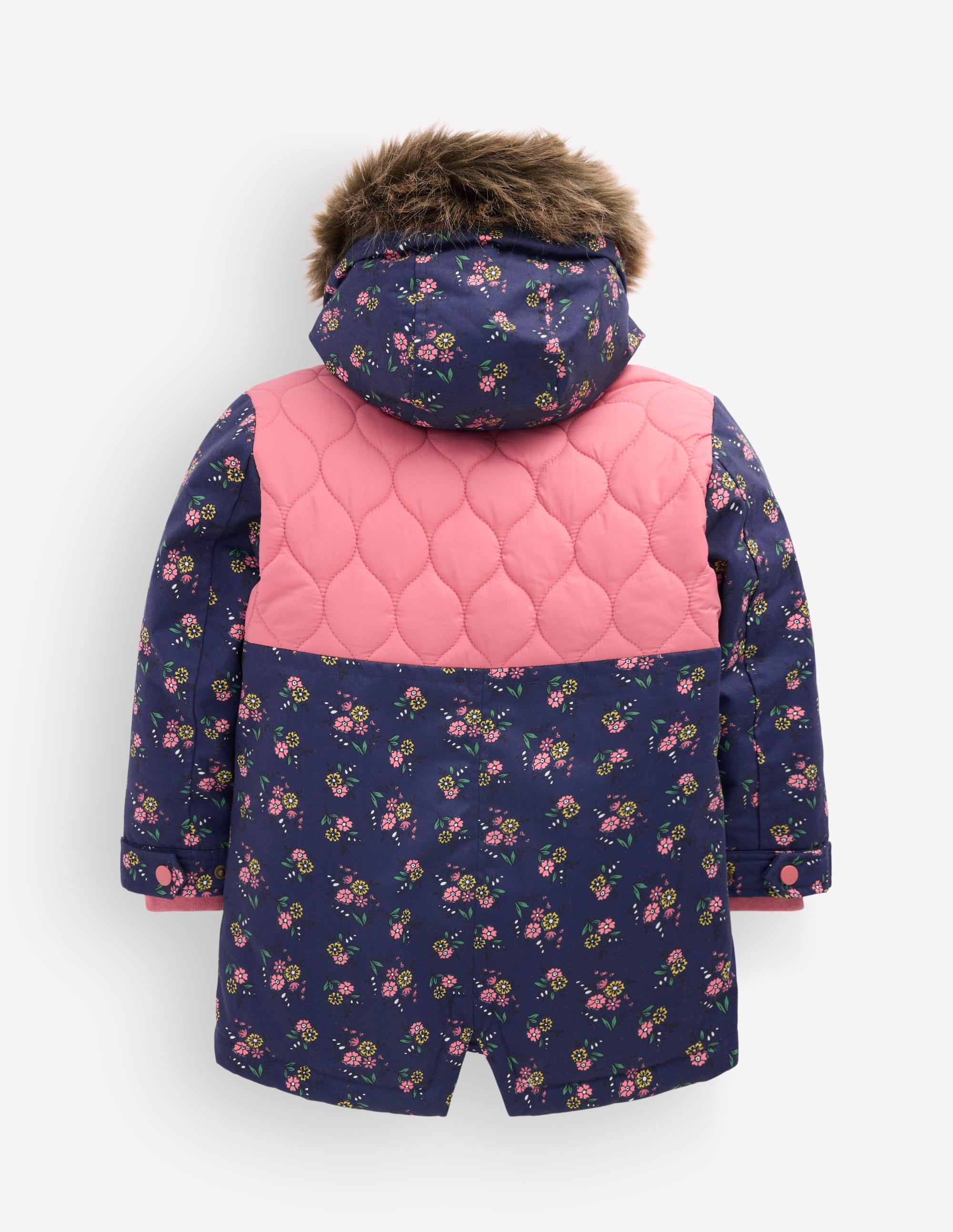 Joni Quilted Parka Coat-Navy Floral - Image 7