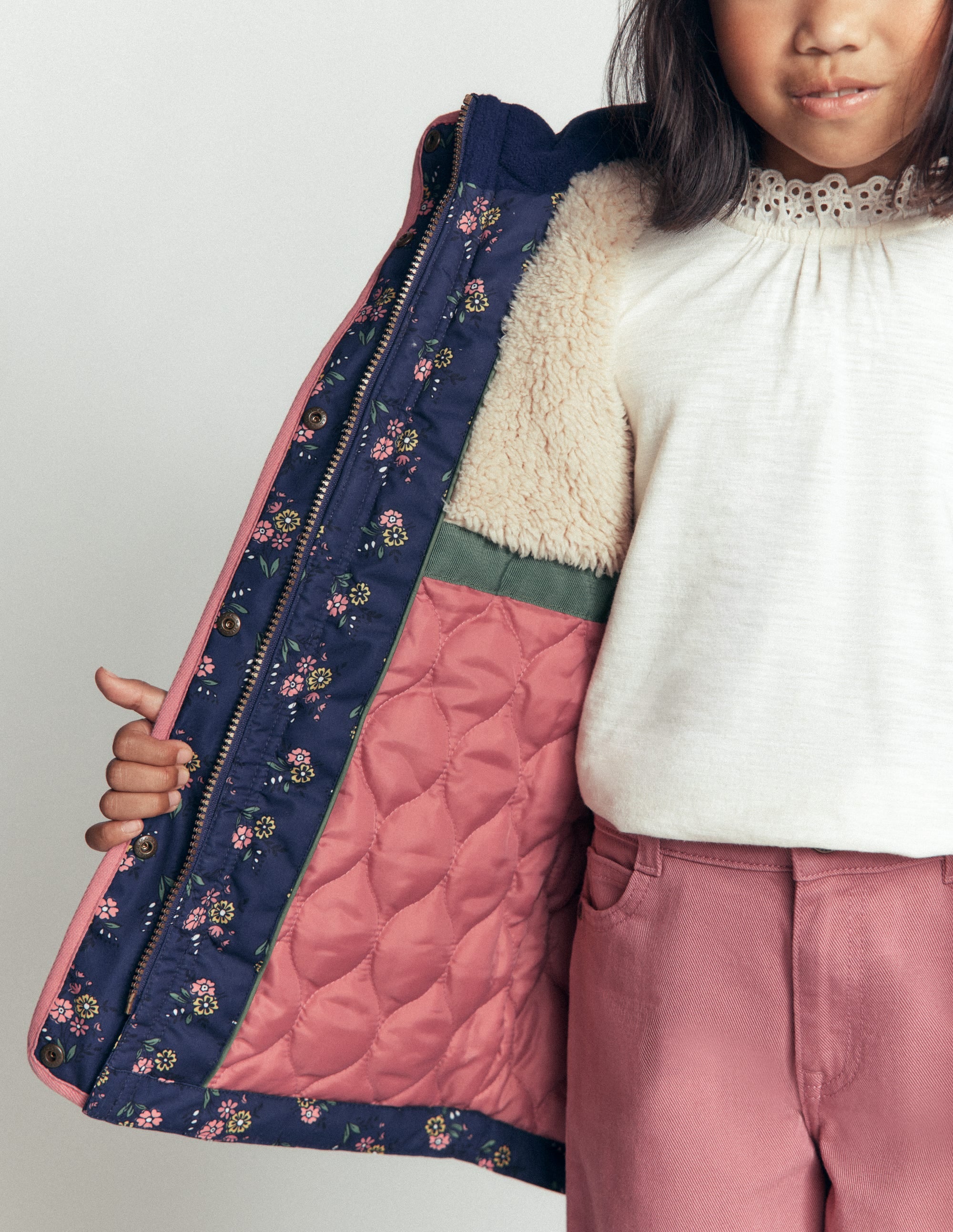 Joni Quilted Parka Coat-Navy Floral - Image 4