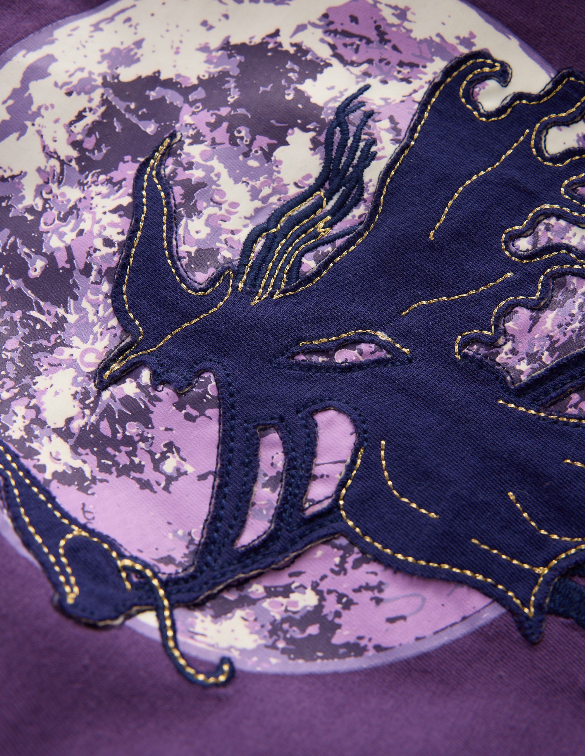 Puff Sleeve Appliqué  T-shirt-Mystic Purple Witches - Image 5