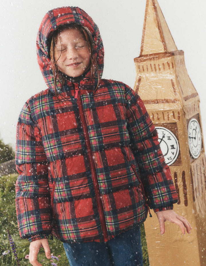 Fun Padded Coat-Red Check