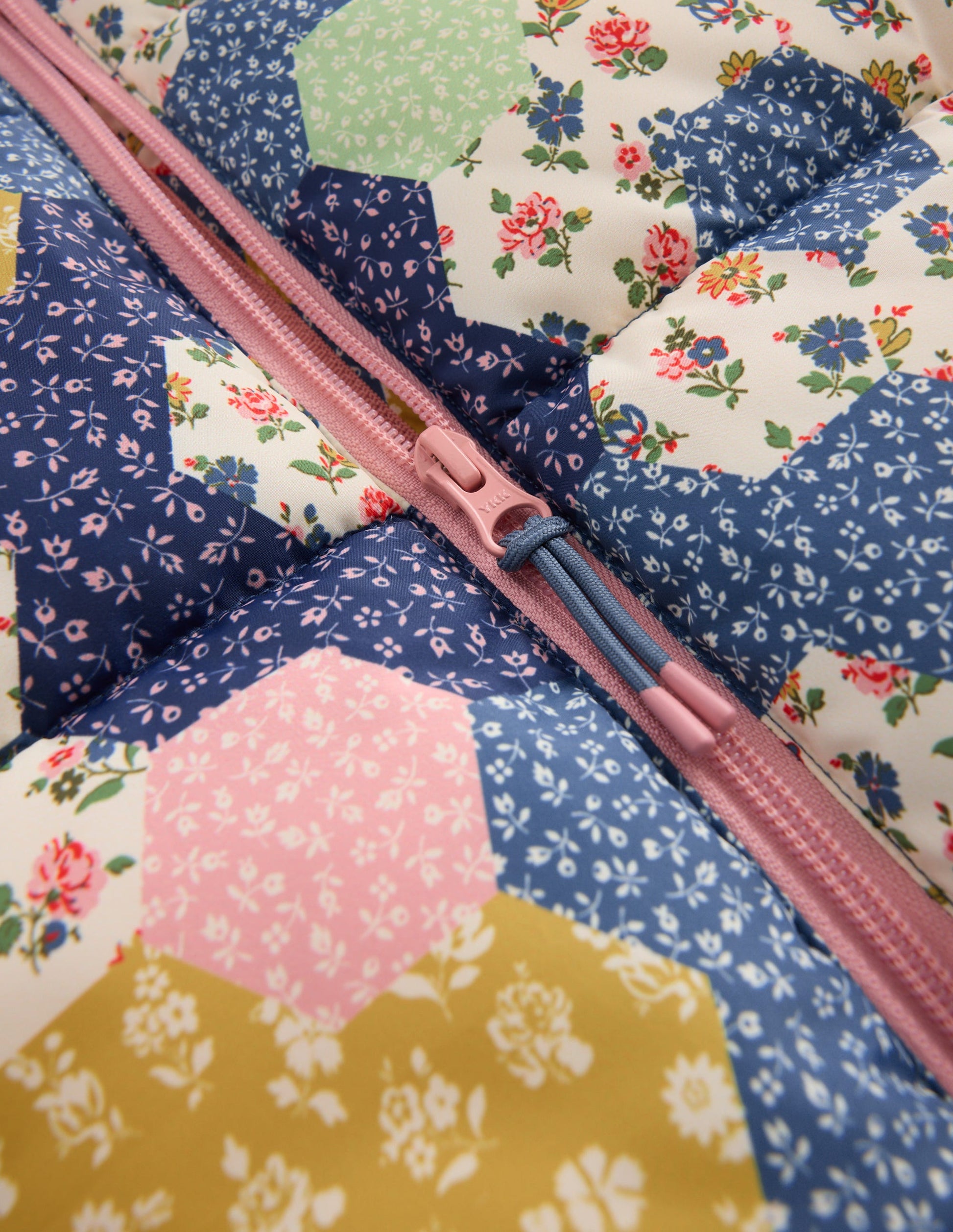 Fun Padded Coat-Patchwork Flowers-4