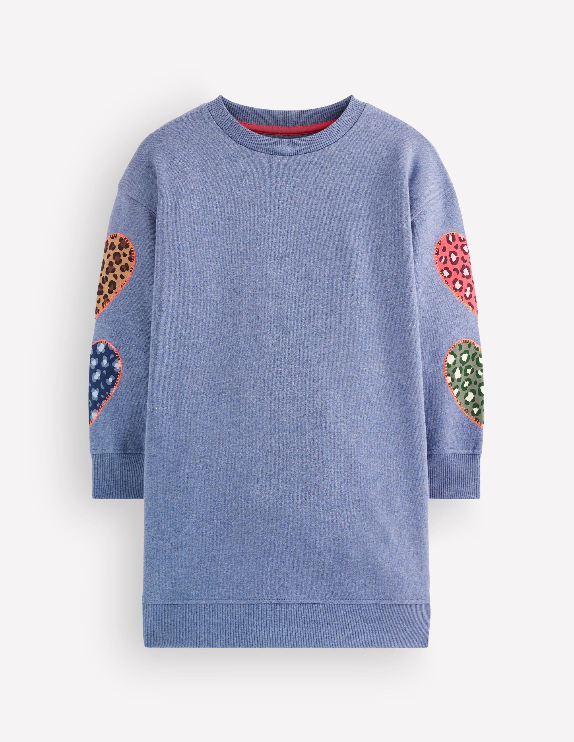 Ami Relaxed Sweatshirt Dress-Blue Heart Embroidery - Image 1
