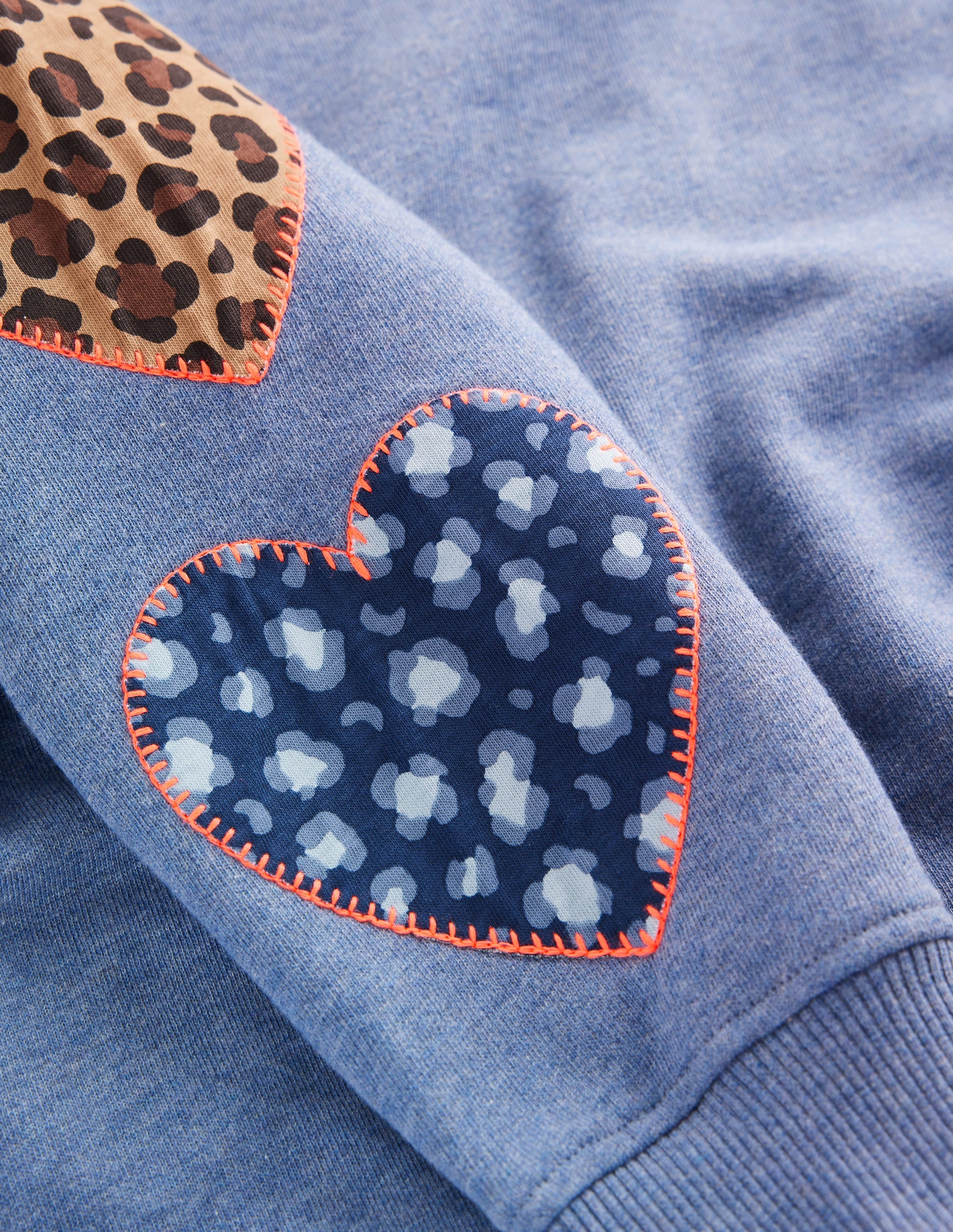 Ami Relaxed Sweatshirt Dress-Blue Heart Embroidery - Image 3