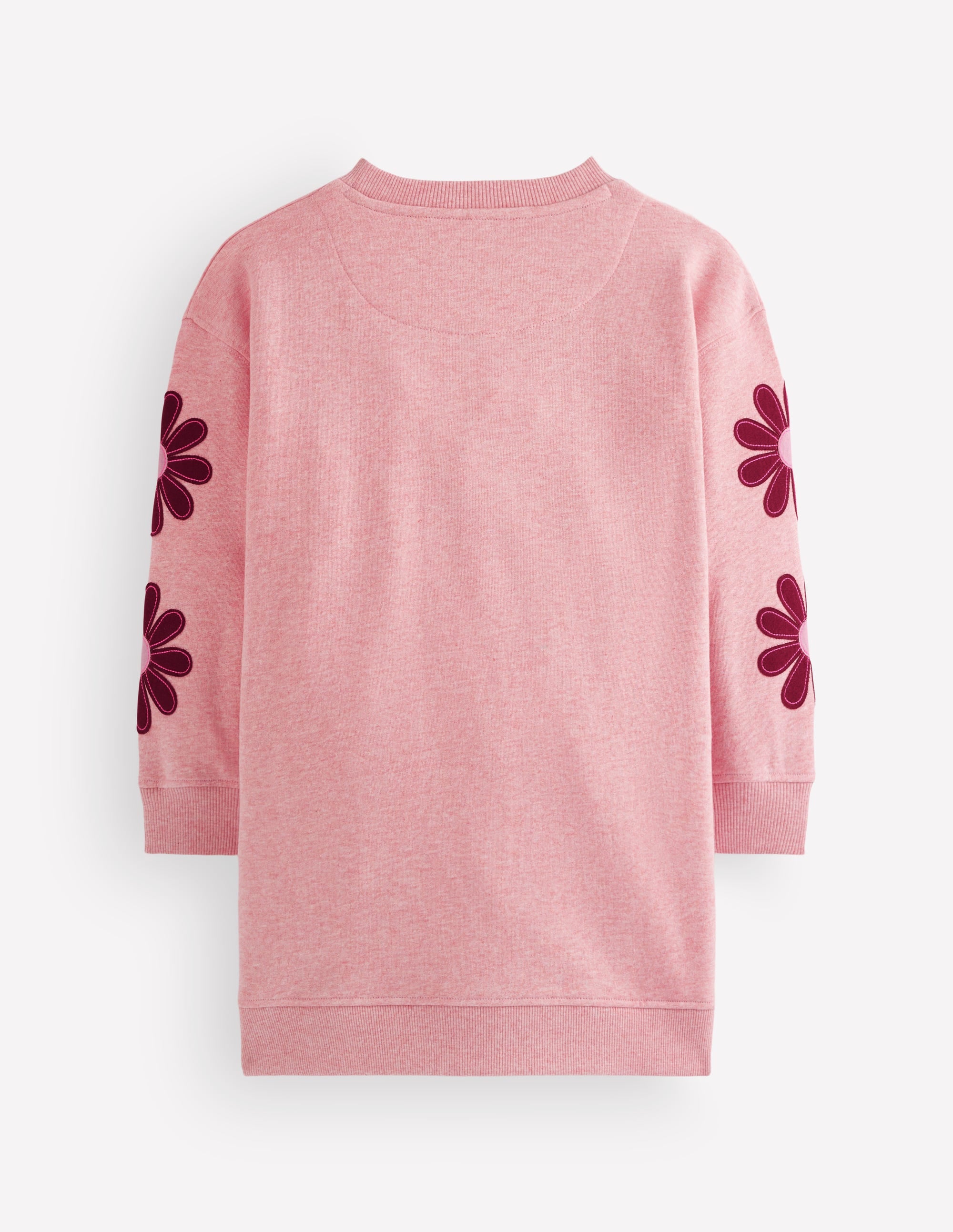 Ami Relaxed Sweatshirt Dress-Pink Flower Embroidery - Image 2