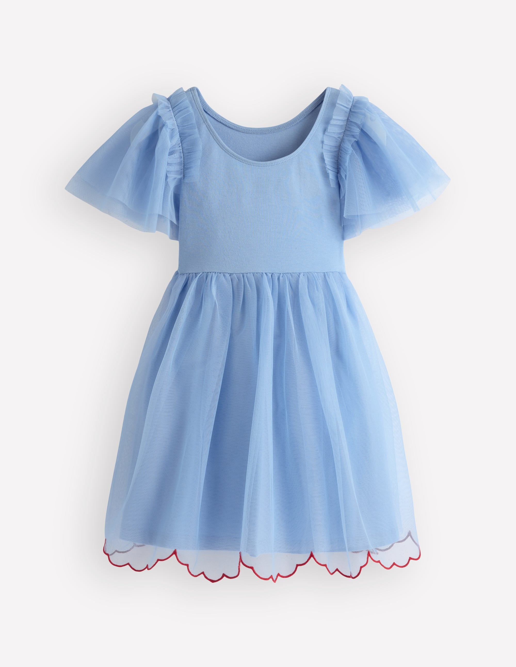 Short Sleeve Logo Tulle Dress-Blue Hearts - Image 2