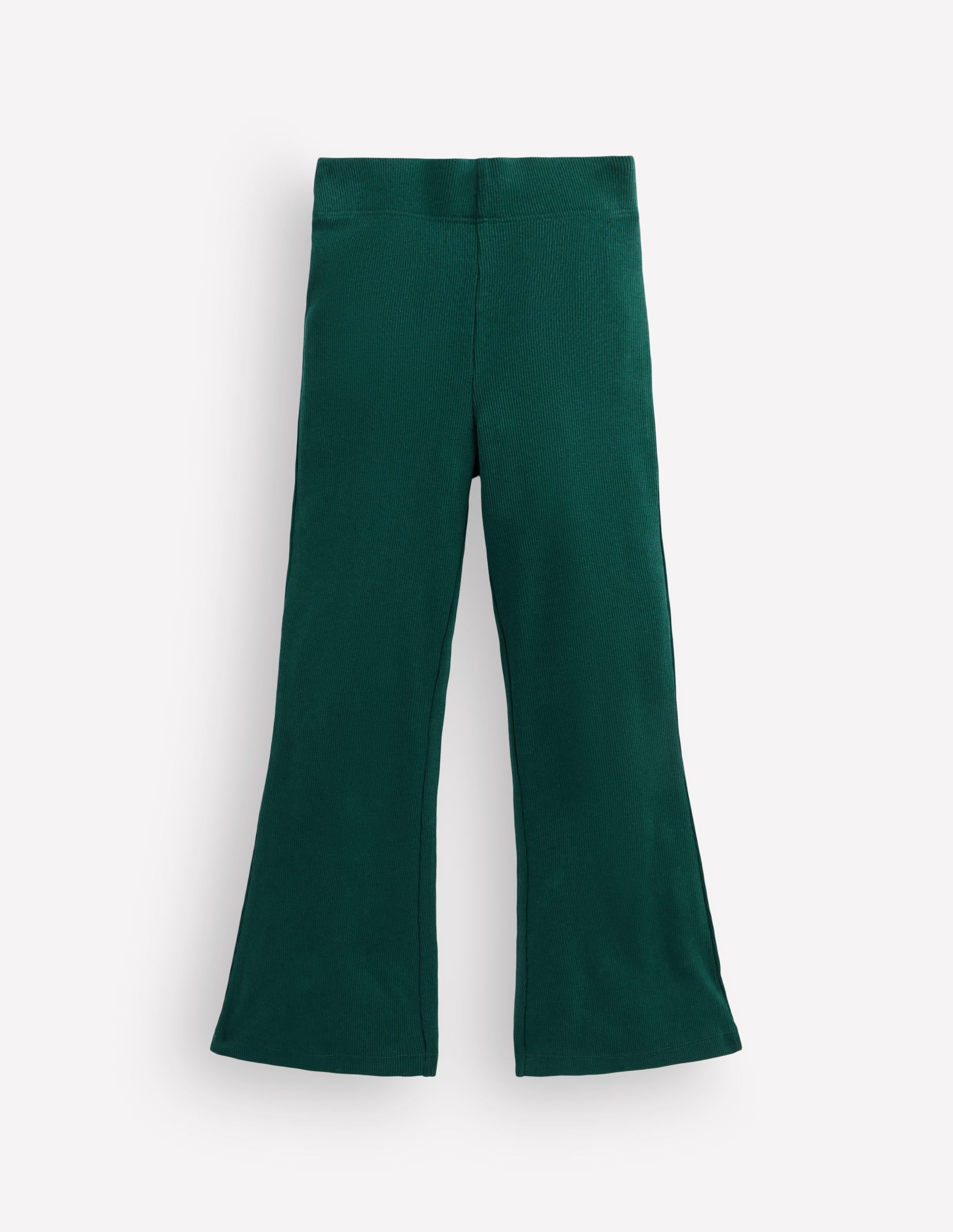 Ribbed Flared Leggings-Green - Image 1