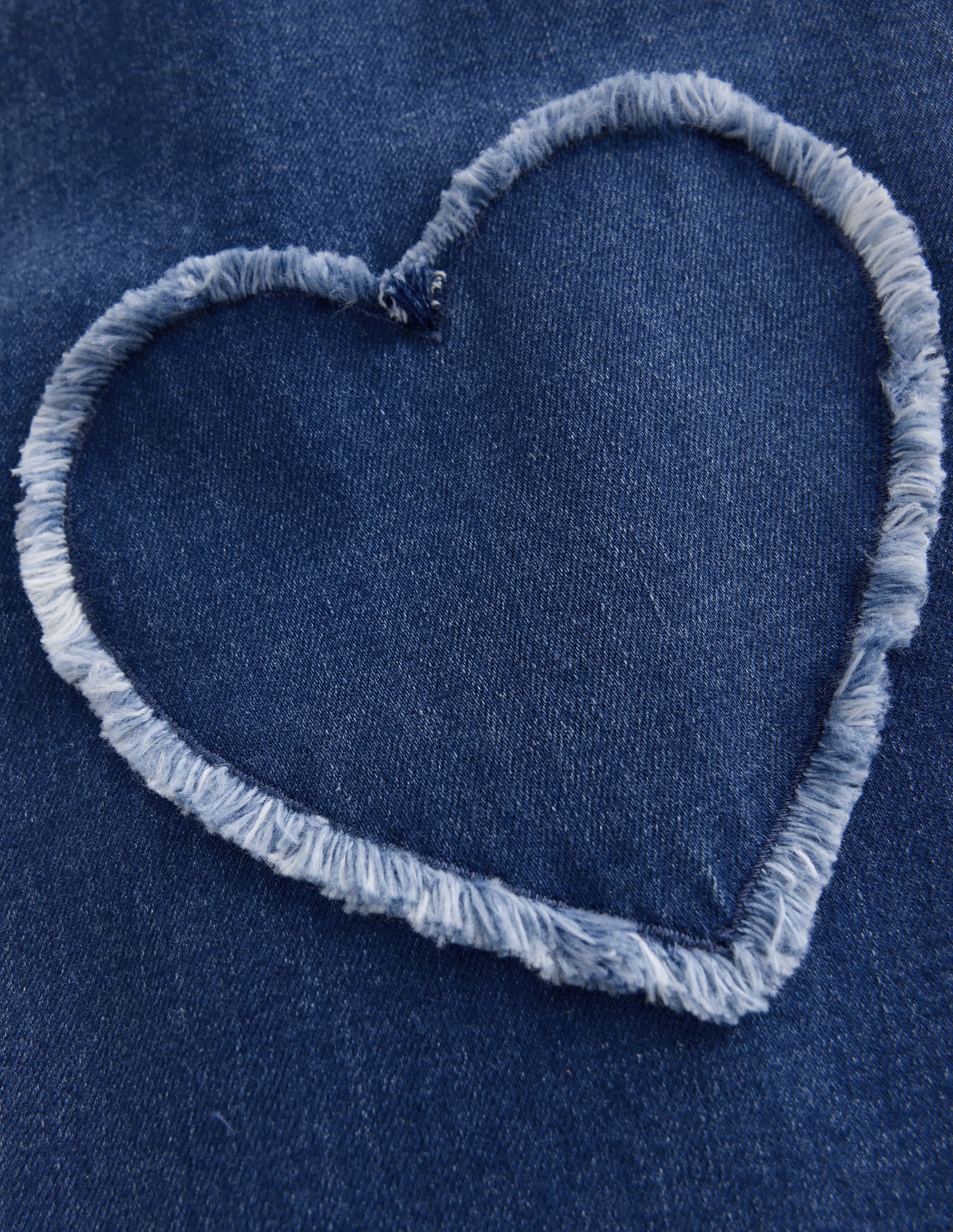 Wide Leg Jeans-Mid Wash Heart Applique - Image 3